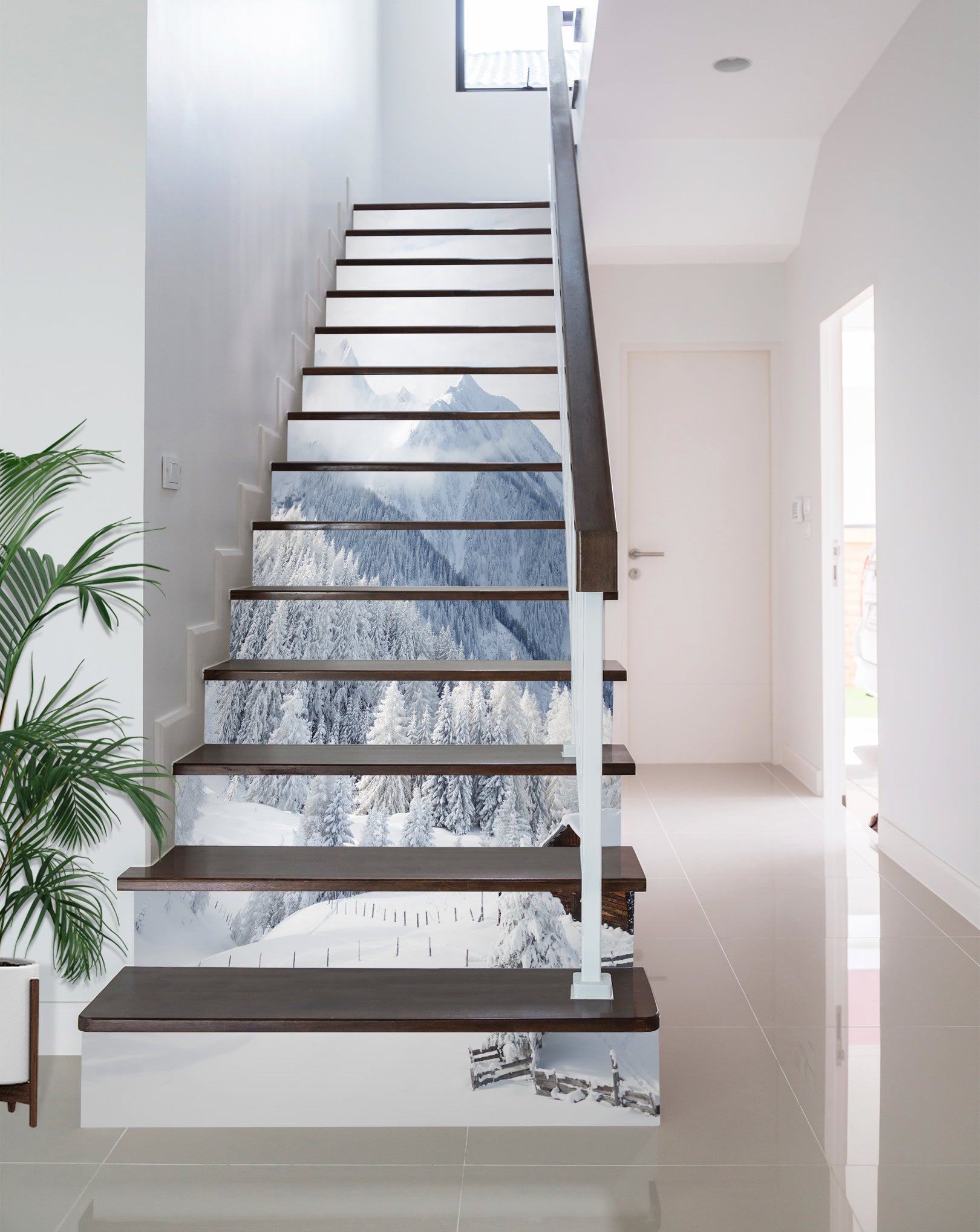 3D Charming Snow Mountain 409 Stair Risers