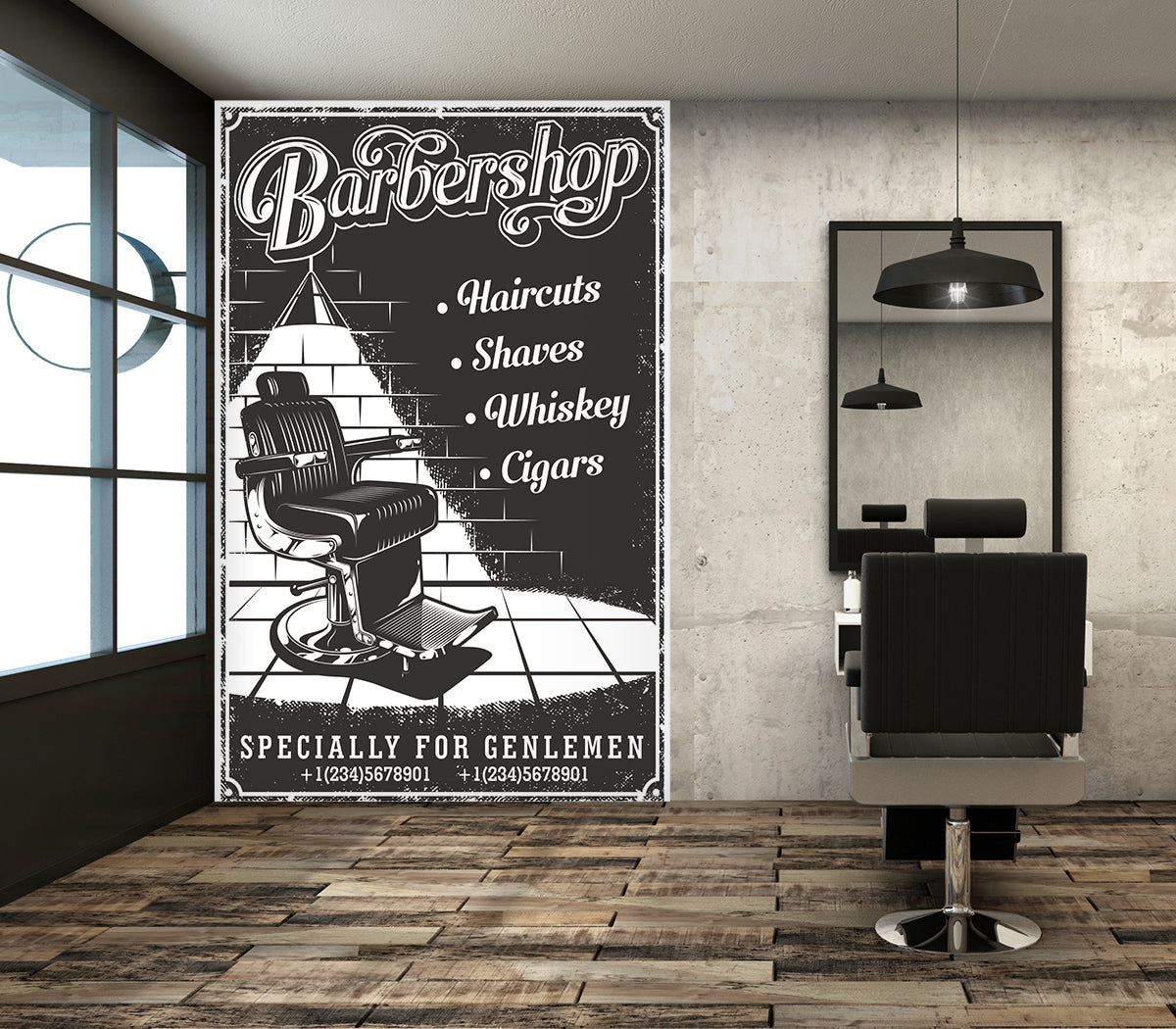 3D Barber Chair 115211 Barber Shop Wall Murals