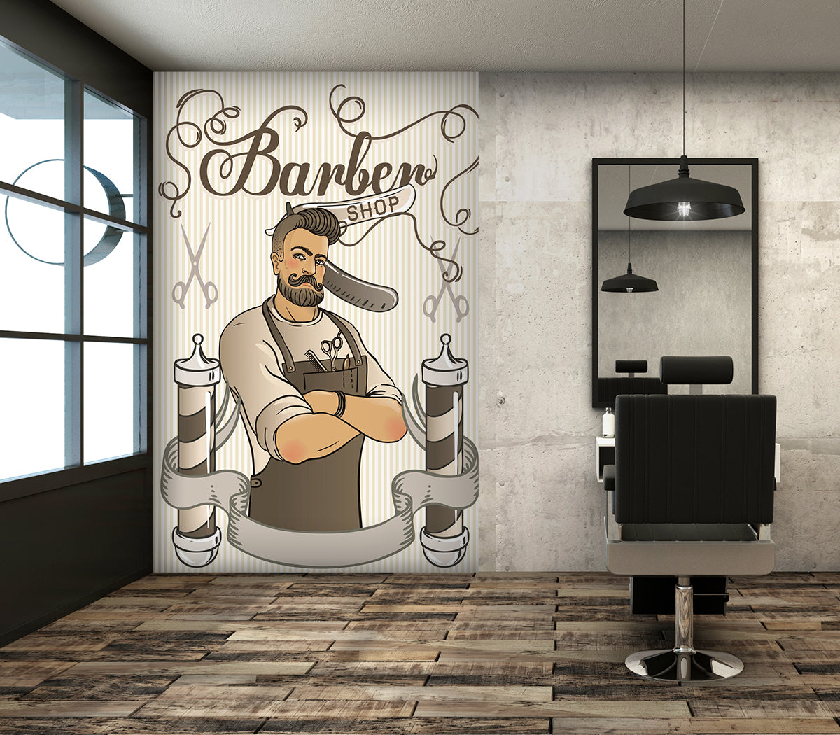 3D Barber 115209 Barber Shop Wall Murals