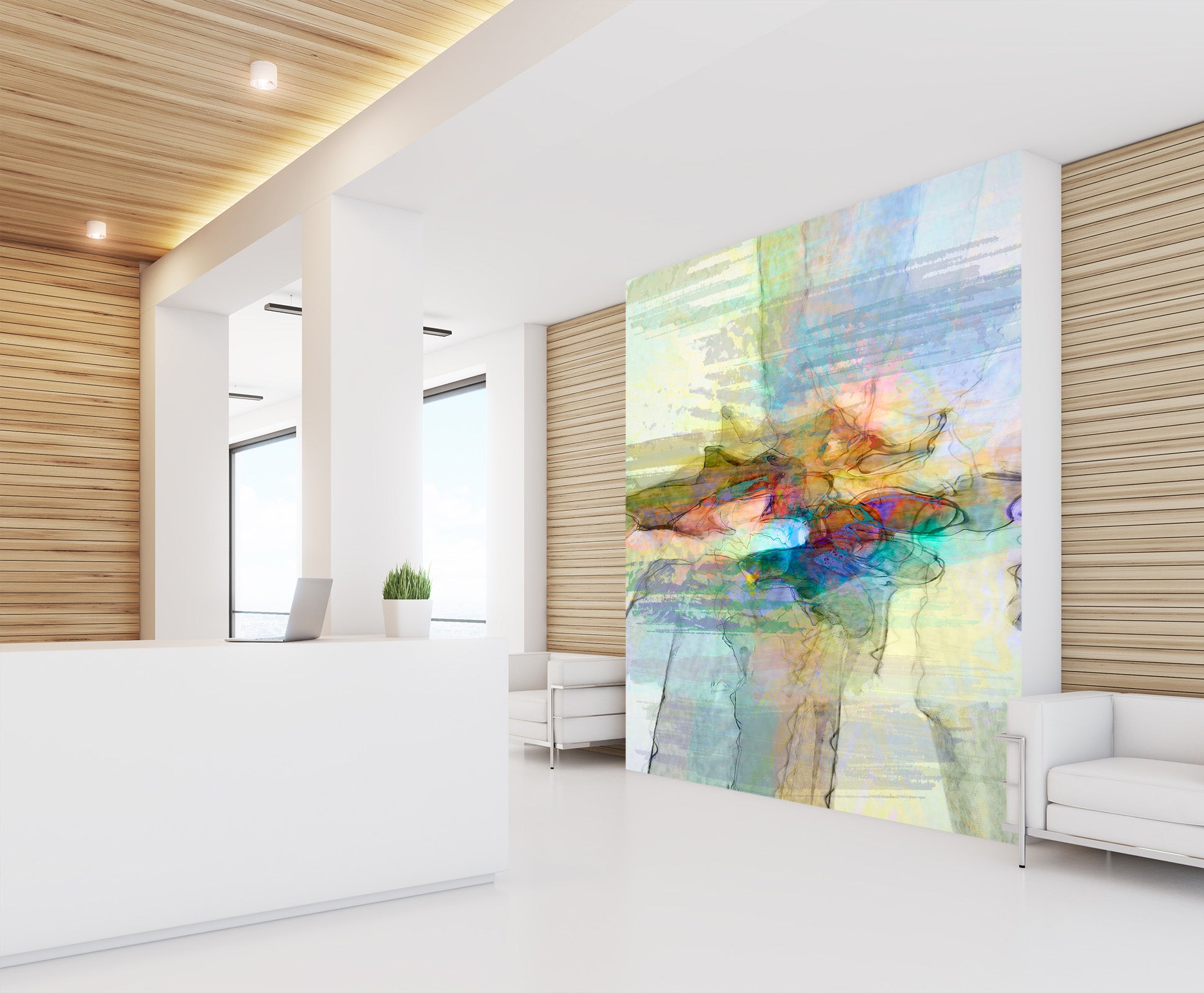 3D Blue Lake 1534 Michael Tienhaara Wall Mural Wall Murals