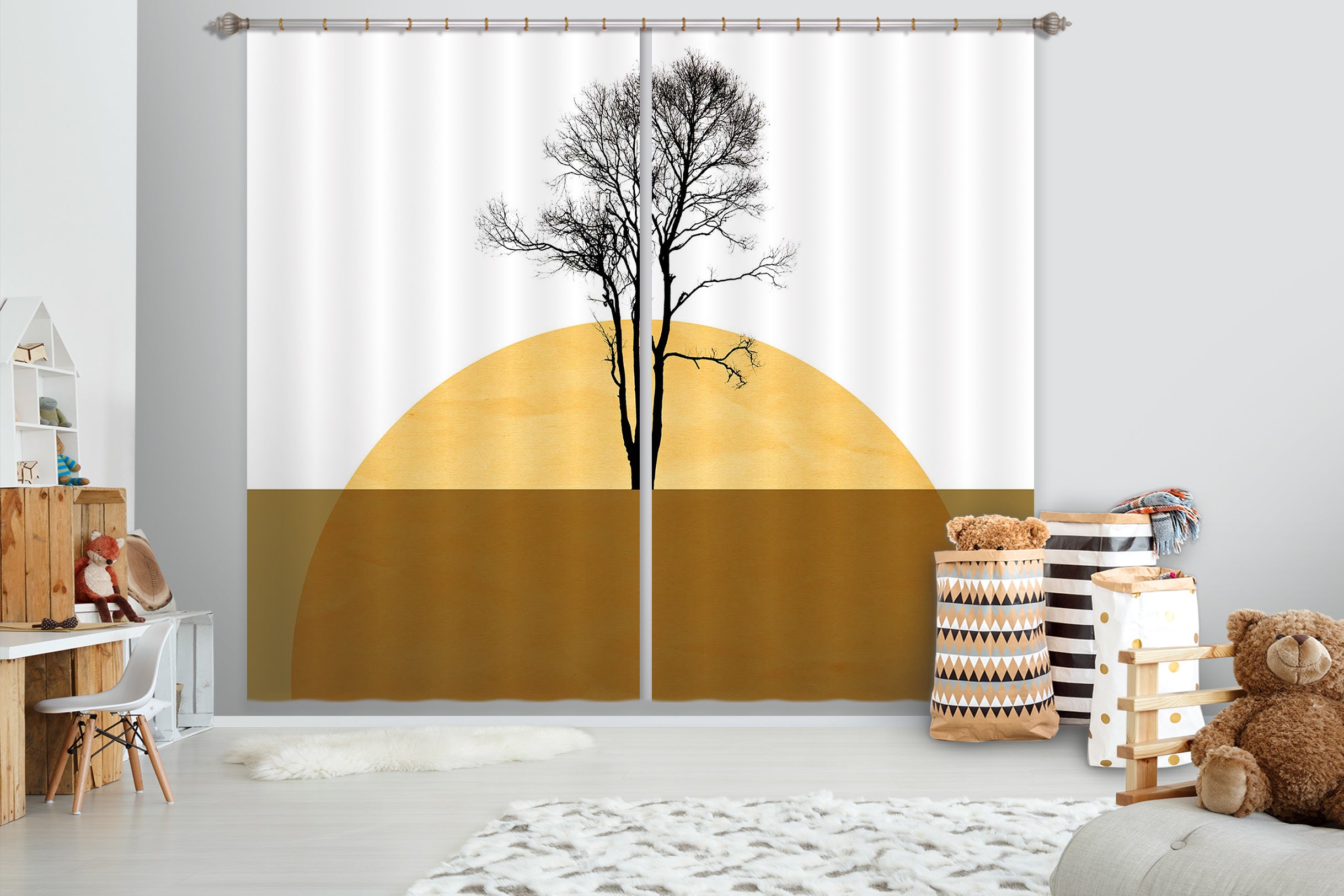 3D Golden Sea 045 Boris Draschoff Curtain Curtains Drapes