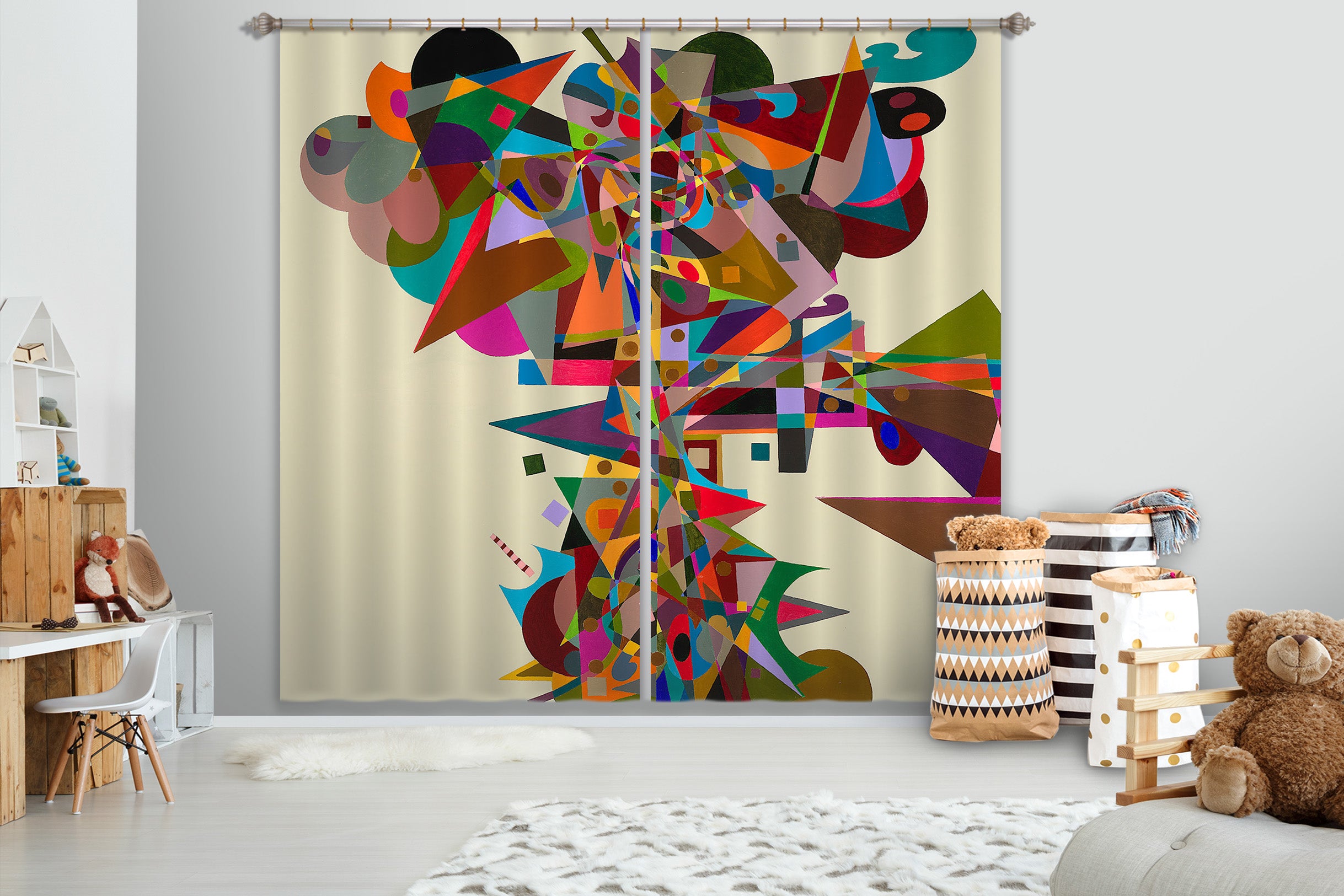 3D Color Origami 108 Allan P. Friedlander Curtain Curtains Drapes