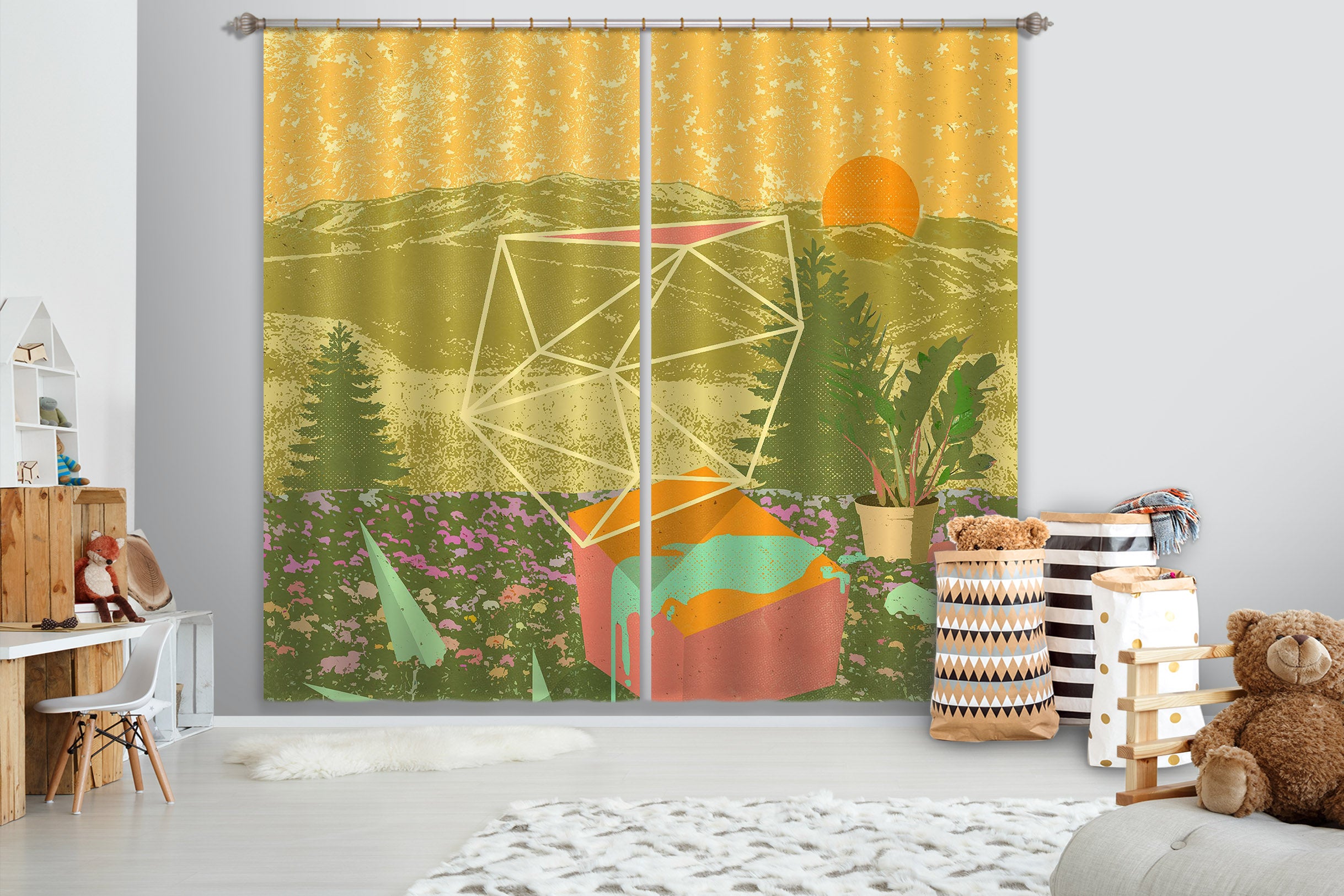 3D Forest At Dusk 045 Showdeer Curtain Curtains Drapes