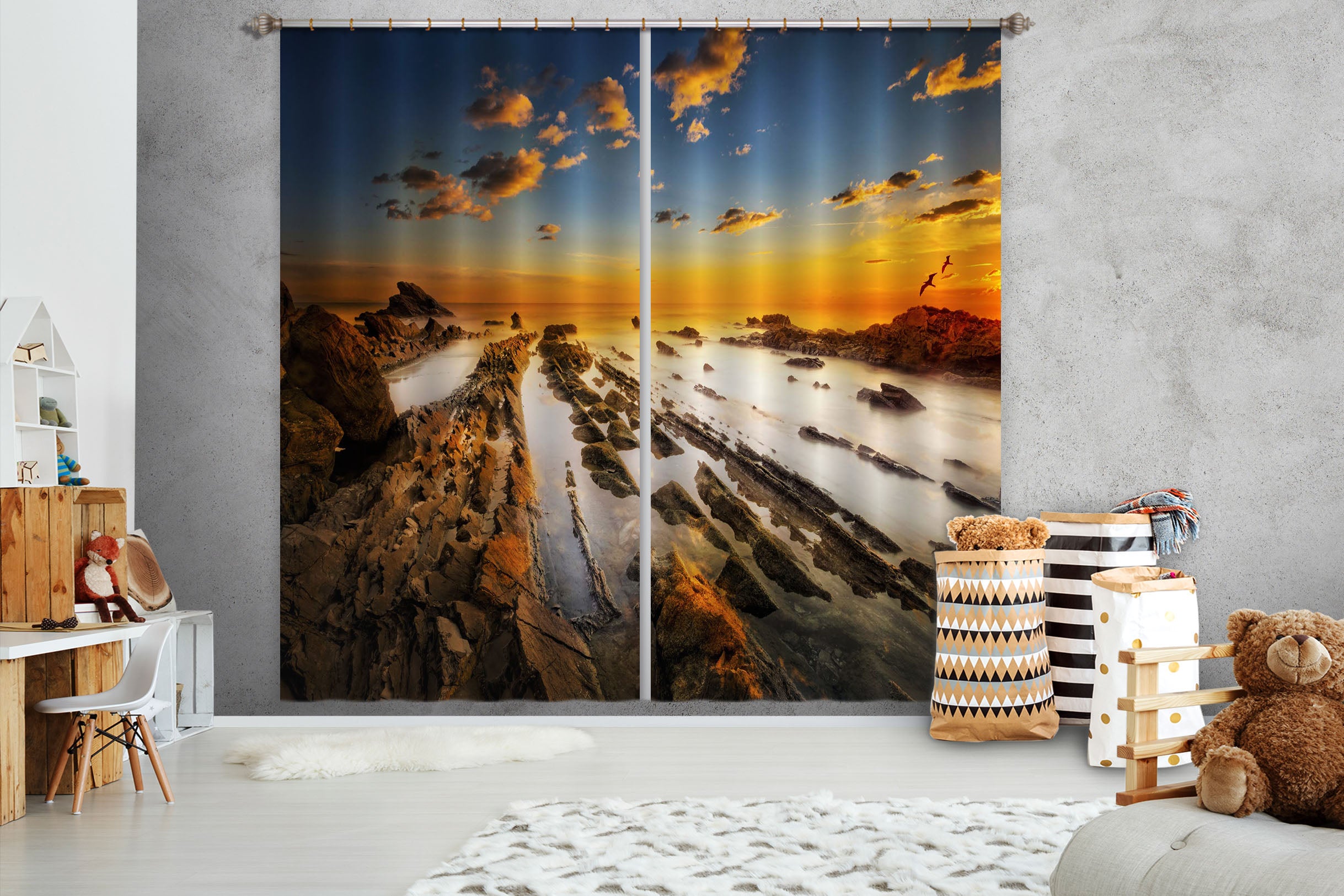 3D River Stones 144 Marco Carmassi Curtain Curtains Drapes