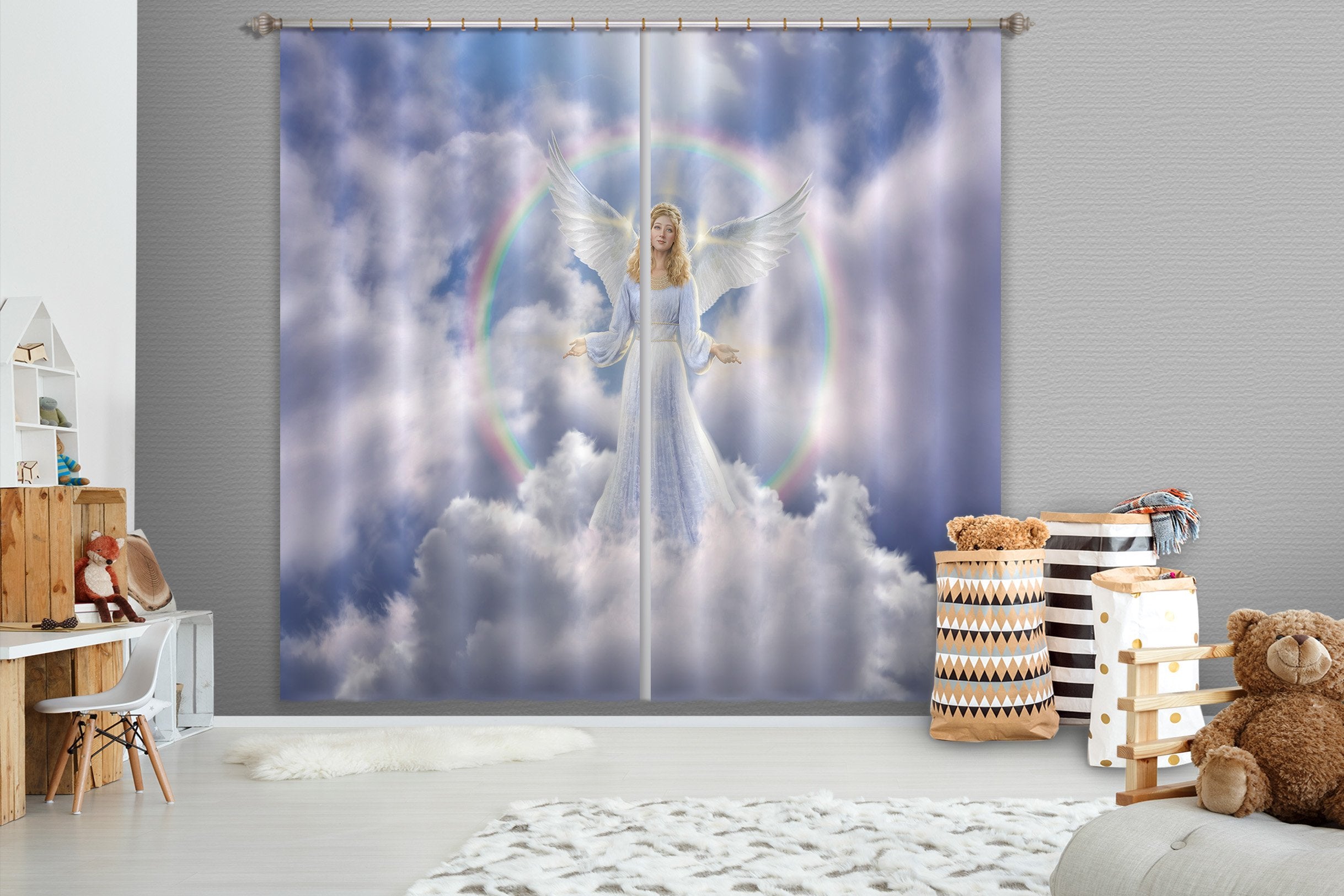 3D Angel Goddess 037 Jerry LoFaro Curtain Curtains Drapes Wallpaper AJ Wallpaper 