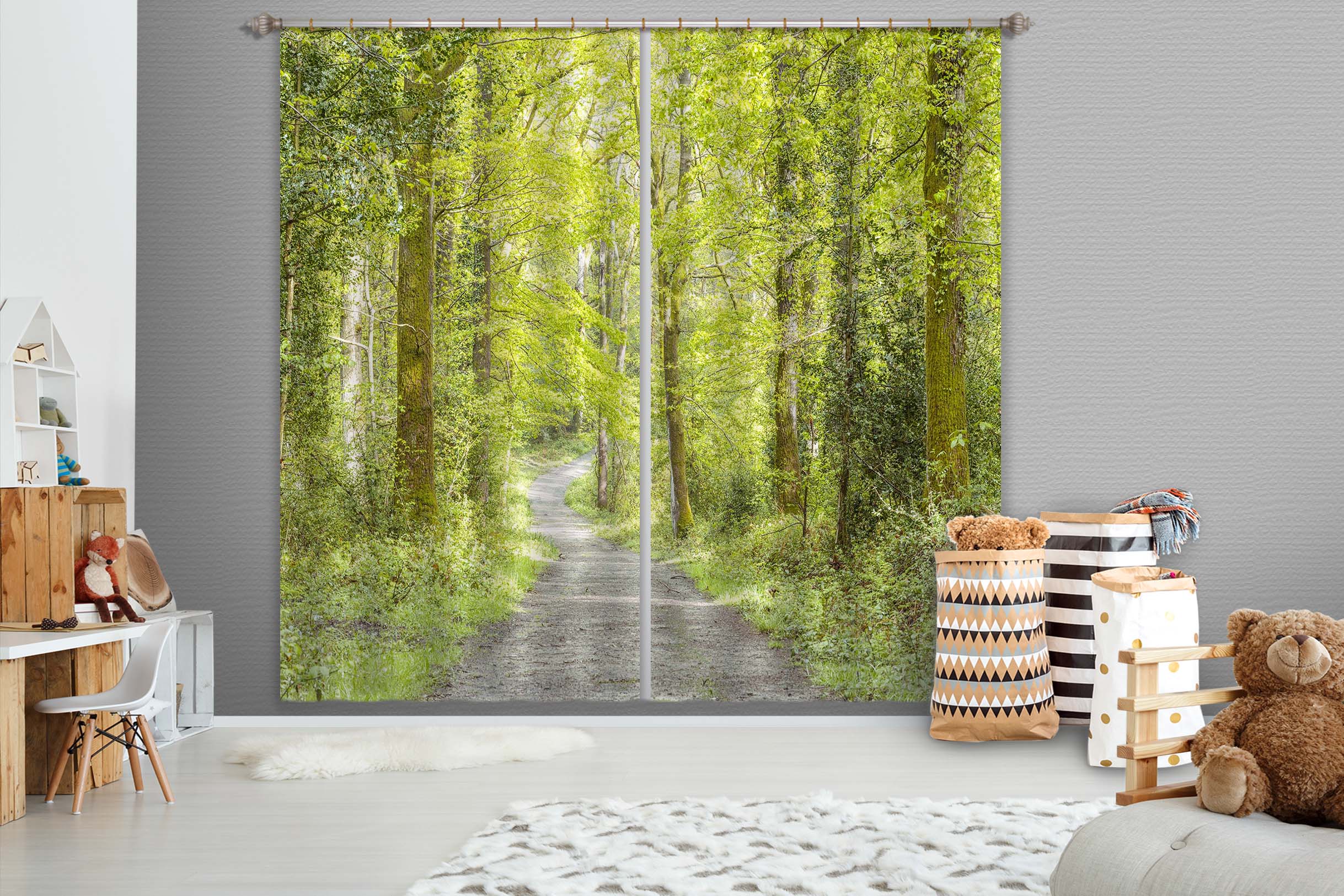 3D Spring Woods 6395 Assaf Frank Curtain Curtains Drapes