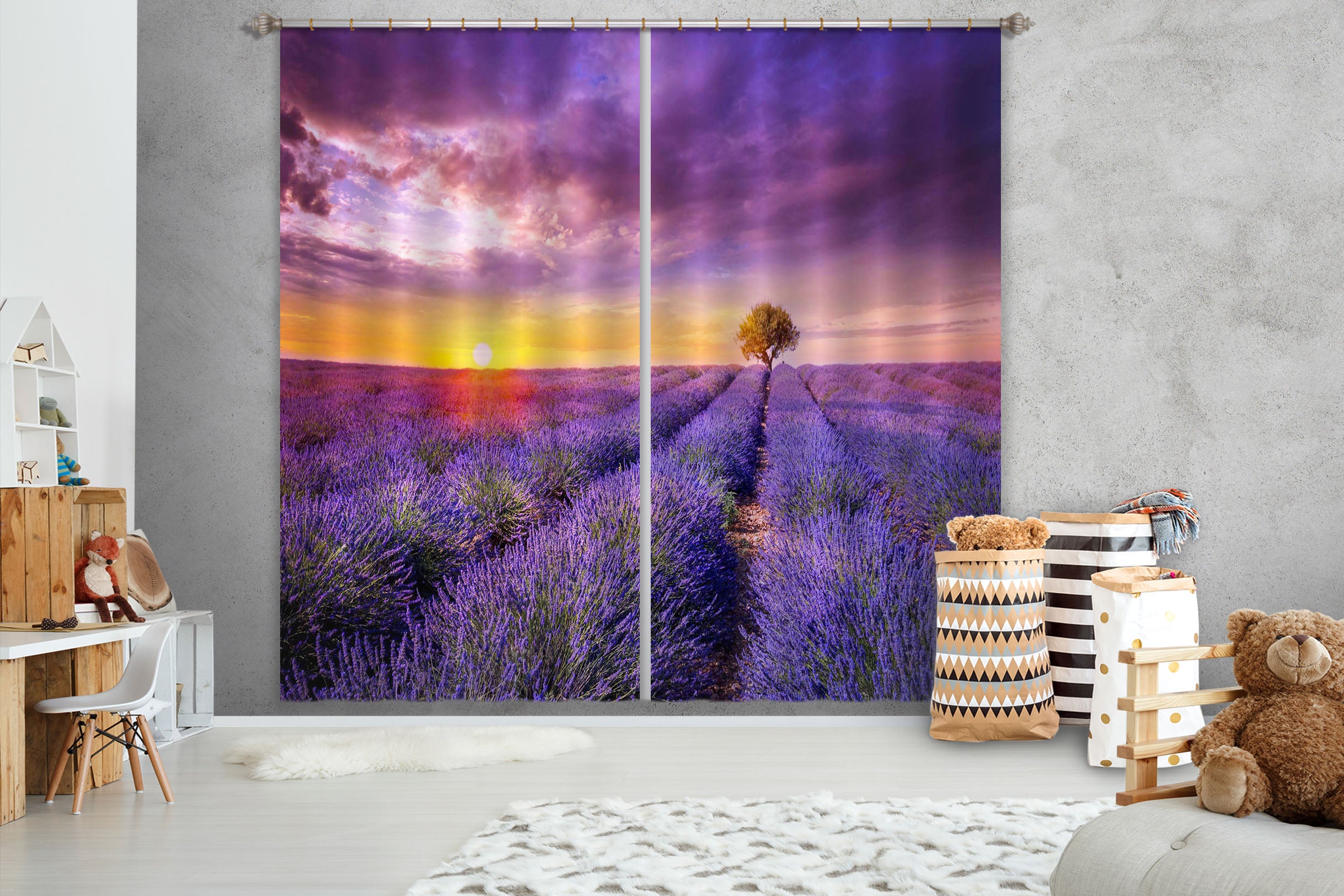 3D Lavender Estate 106 Marco Carmassi Curtain Curtains Drapes