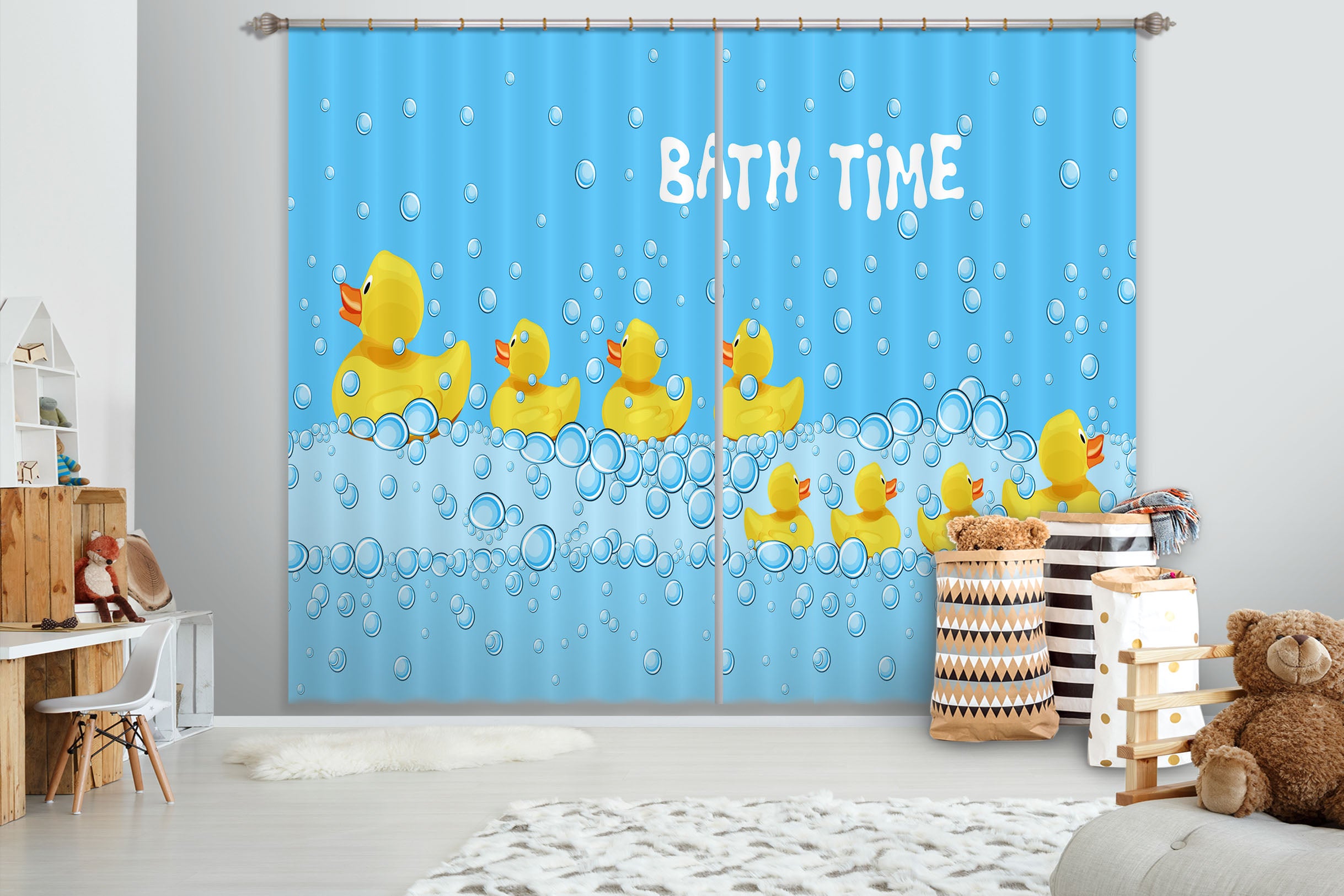 3D Little Yellow Duck 794 Curtains Drapes