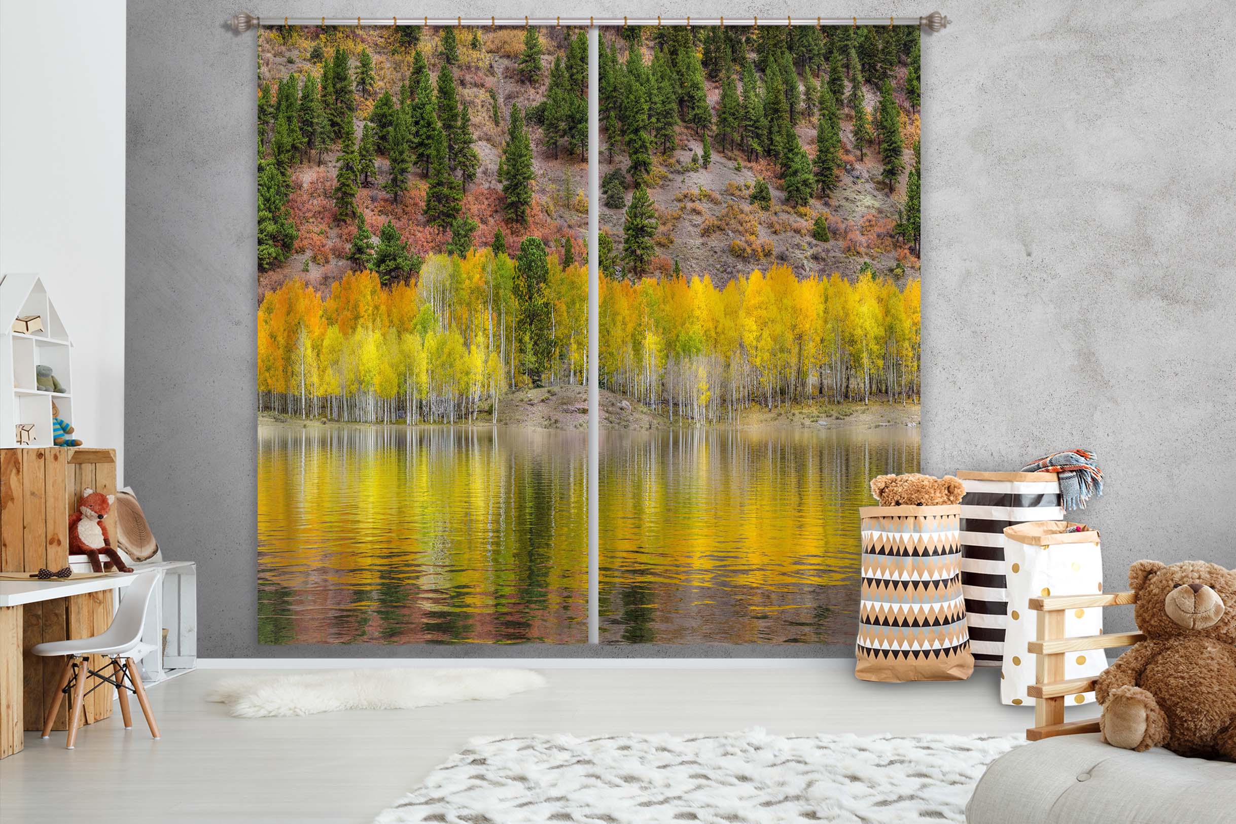 3D Forest Landscape 037 Marco Carmassi Curtain Curtains Drapes