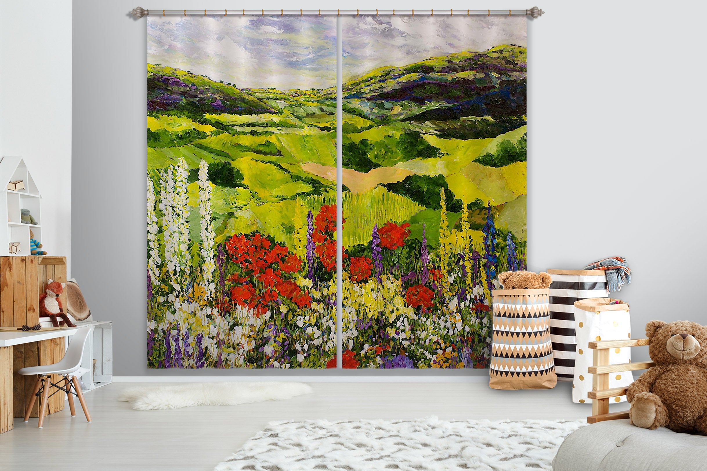 3D Cool Grass 170 Allan P. Friedlander Curtain Curtains Drapes