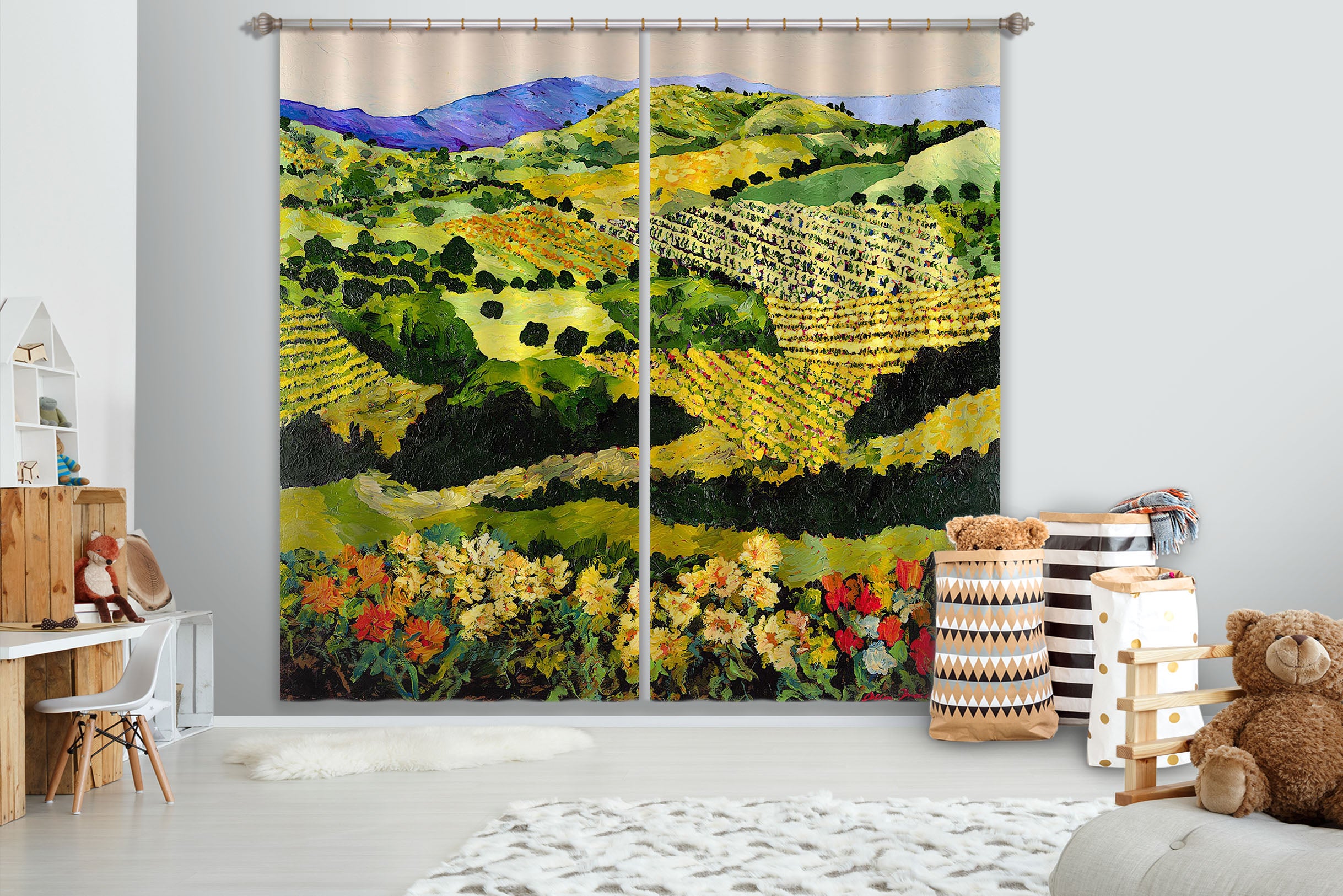 3D Wildflower Ridge 135 Allan P. Friedlander Curtain Curtains Drapes