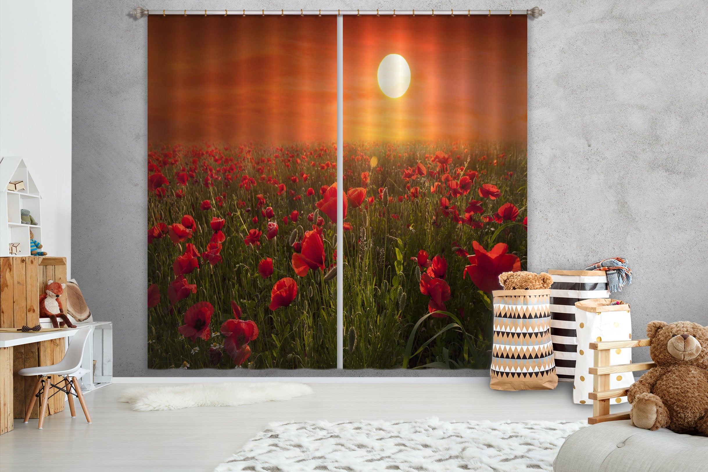 3D Sunset Garden 126 Marco Carmassi Curtain Curtains Drapes