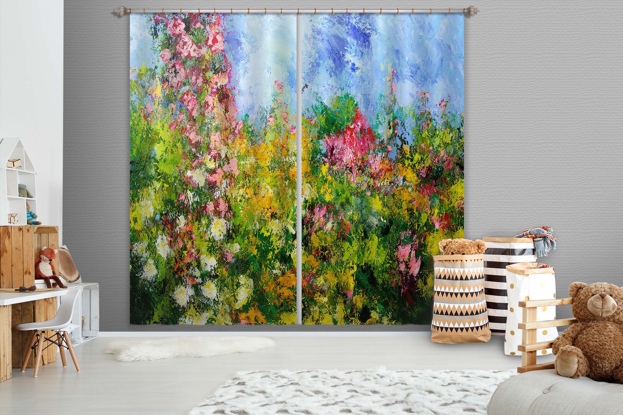 3D Flowers Everywhere 048 Allan P. Friedlander Curtain Curtains Drapes