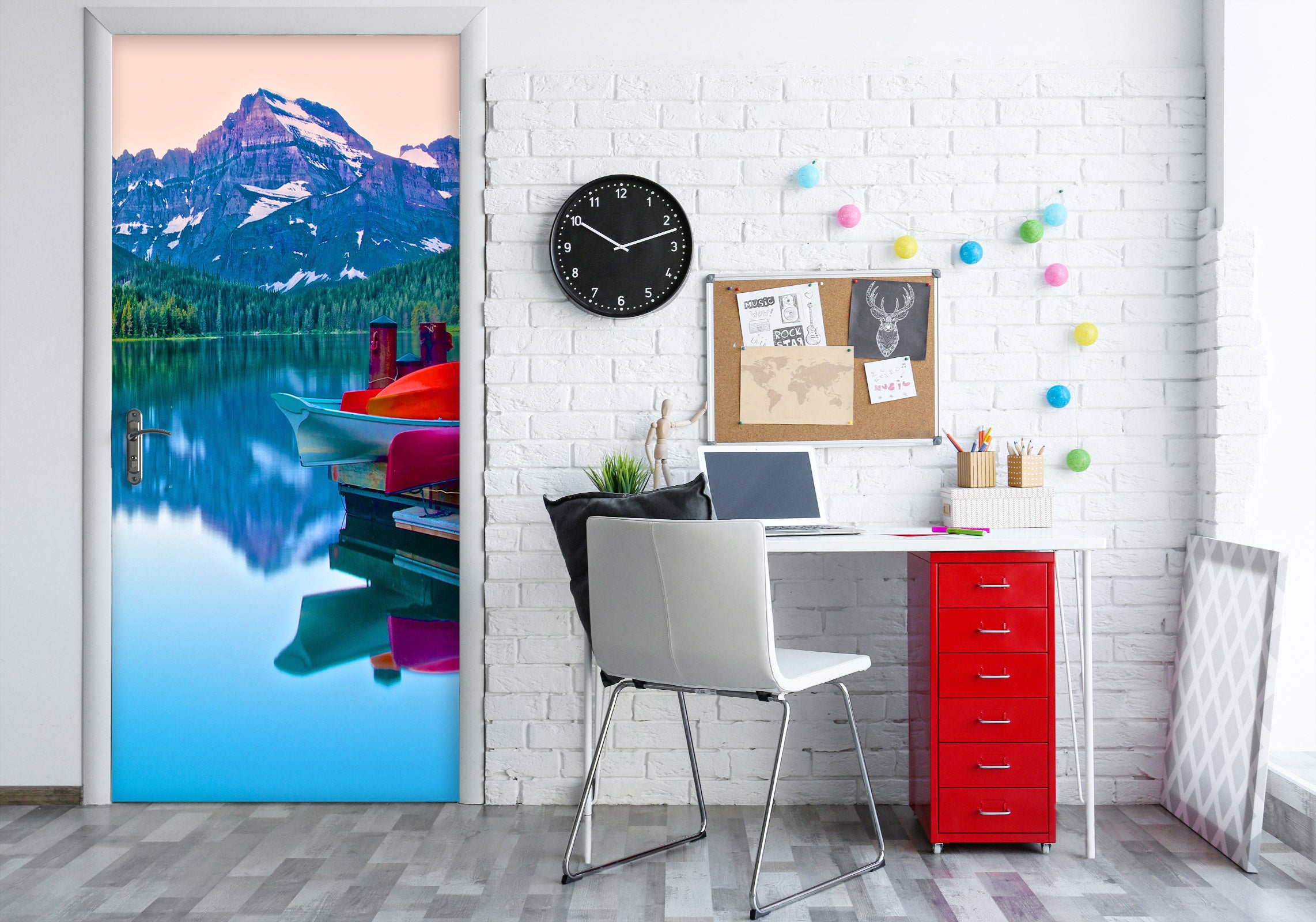 3D Mountain Shadow Lake 110227 Kathy Barefield Door Mural