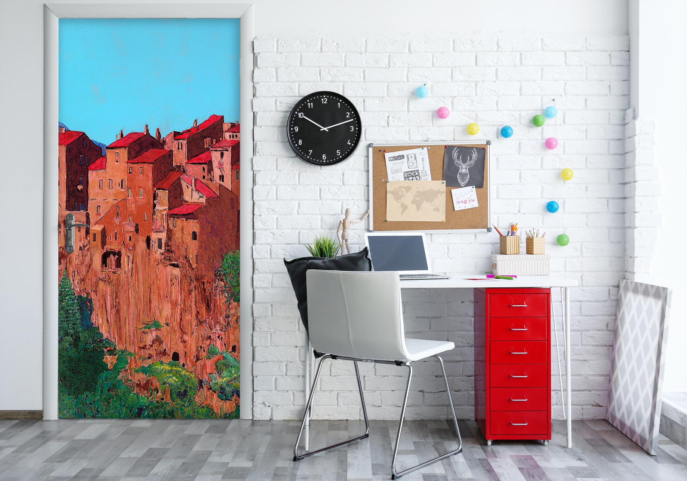 3D Red Mountain House 9408 Allan P. Friedlander Door Mural