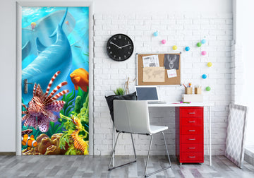 3D Seabed Fish 112150 Jerry LoFaro Door Mural