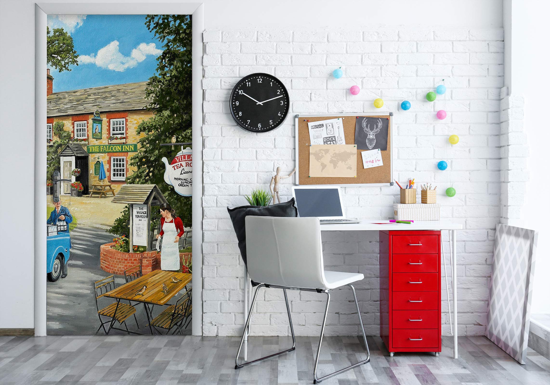 3D Building Tables Chairs 103196 Trevor Mitchell Door Mural