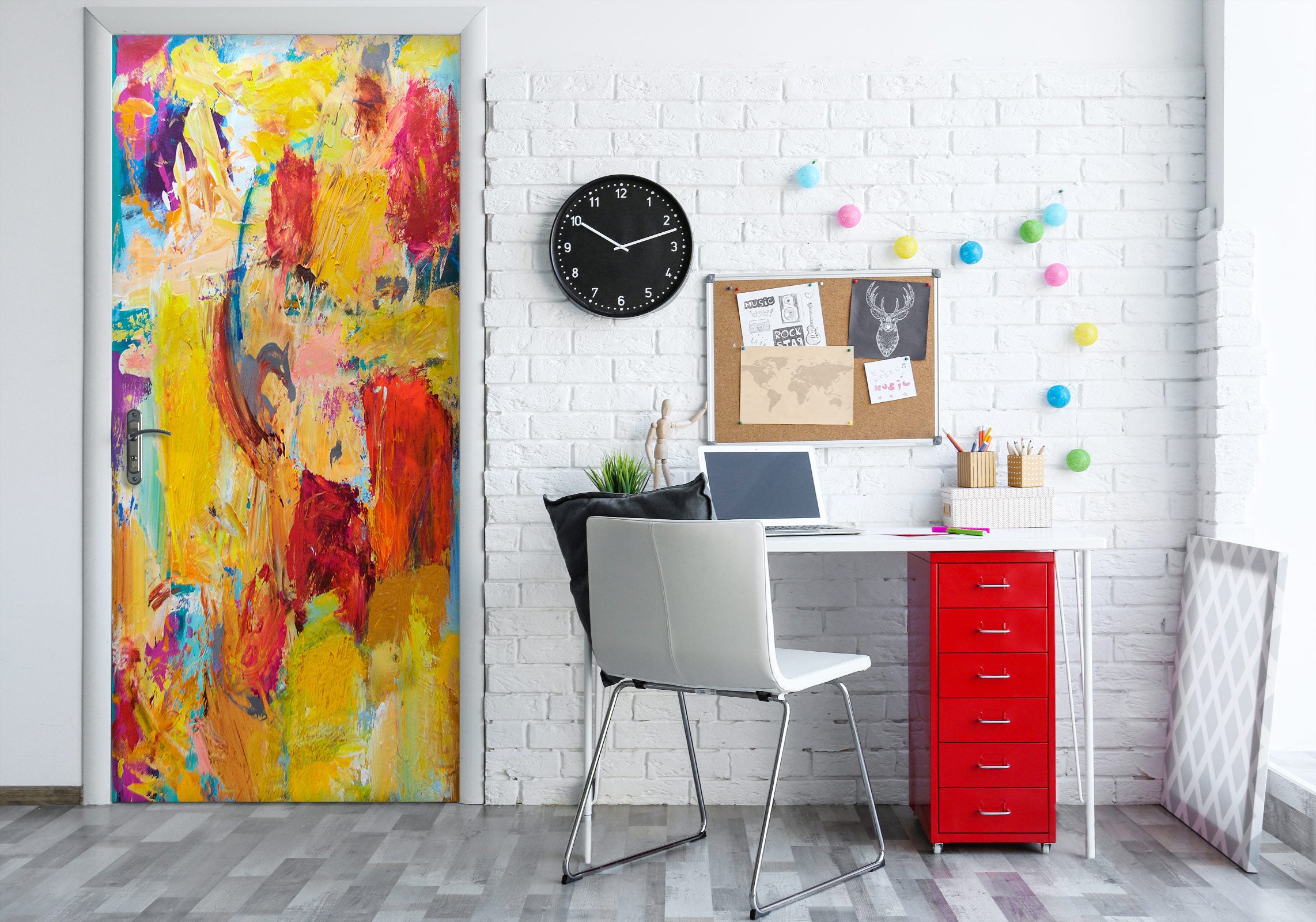 3D Yellow-Red Pigment 93174 Allan P. Friedlander Door Mural