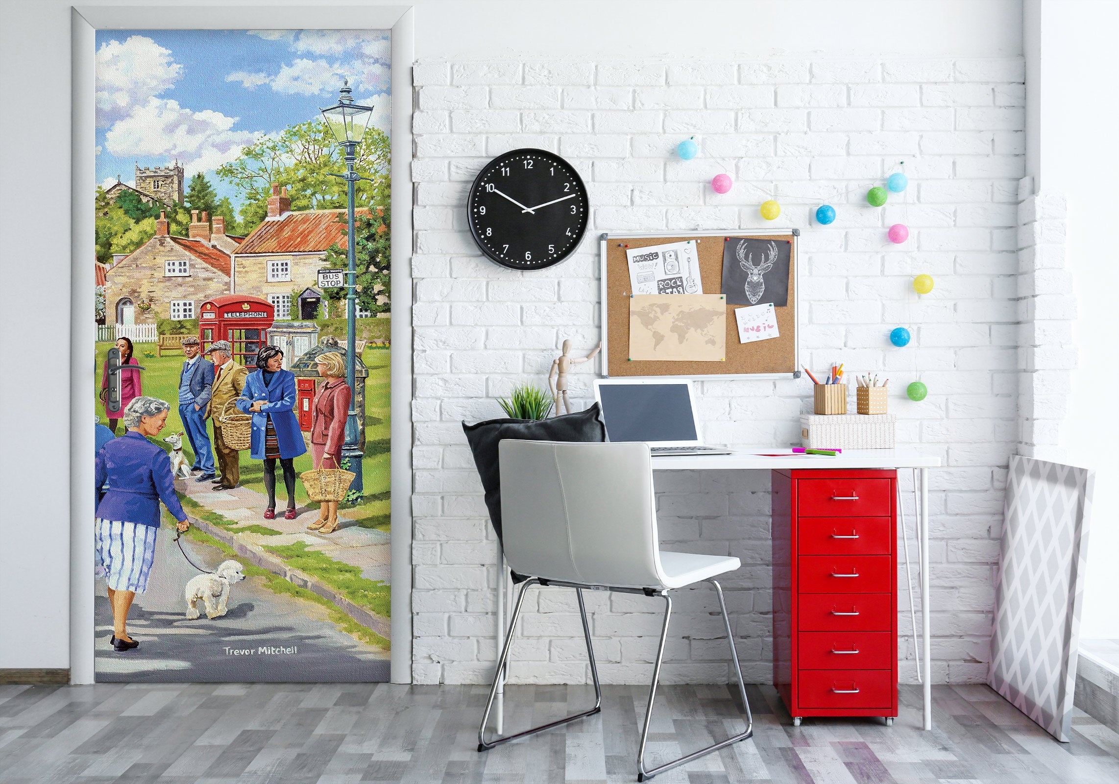 3D Pedestrian House Grass 103187 Trevor Mitchell Door Mural