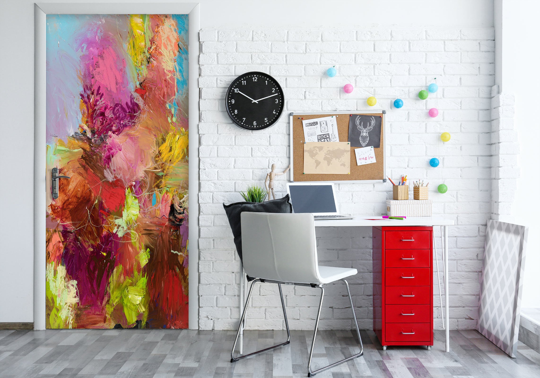 3D Red Color Pattern 10130 Allan P. Friedlander Door Mural