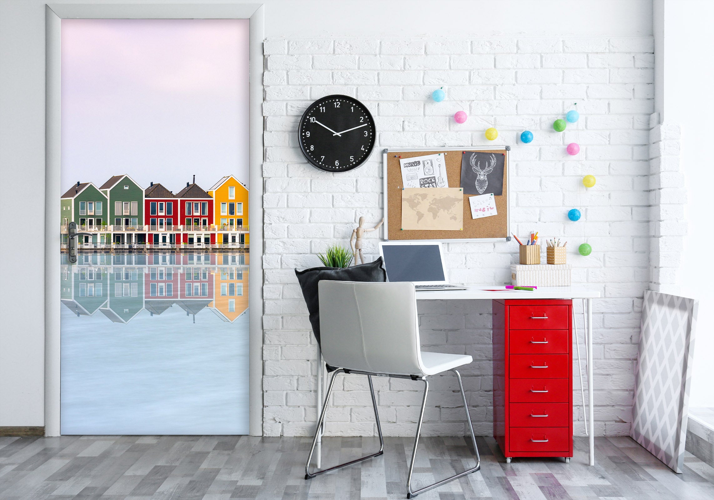 3D Colorful Houses 11461 Marco Carmassi Door Mural