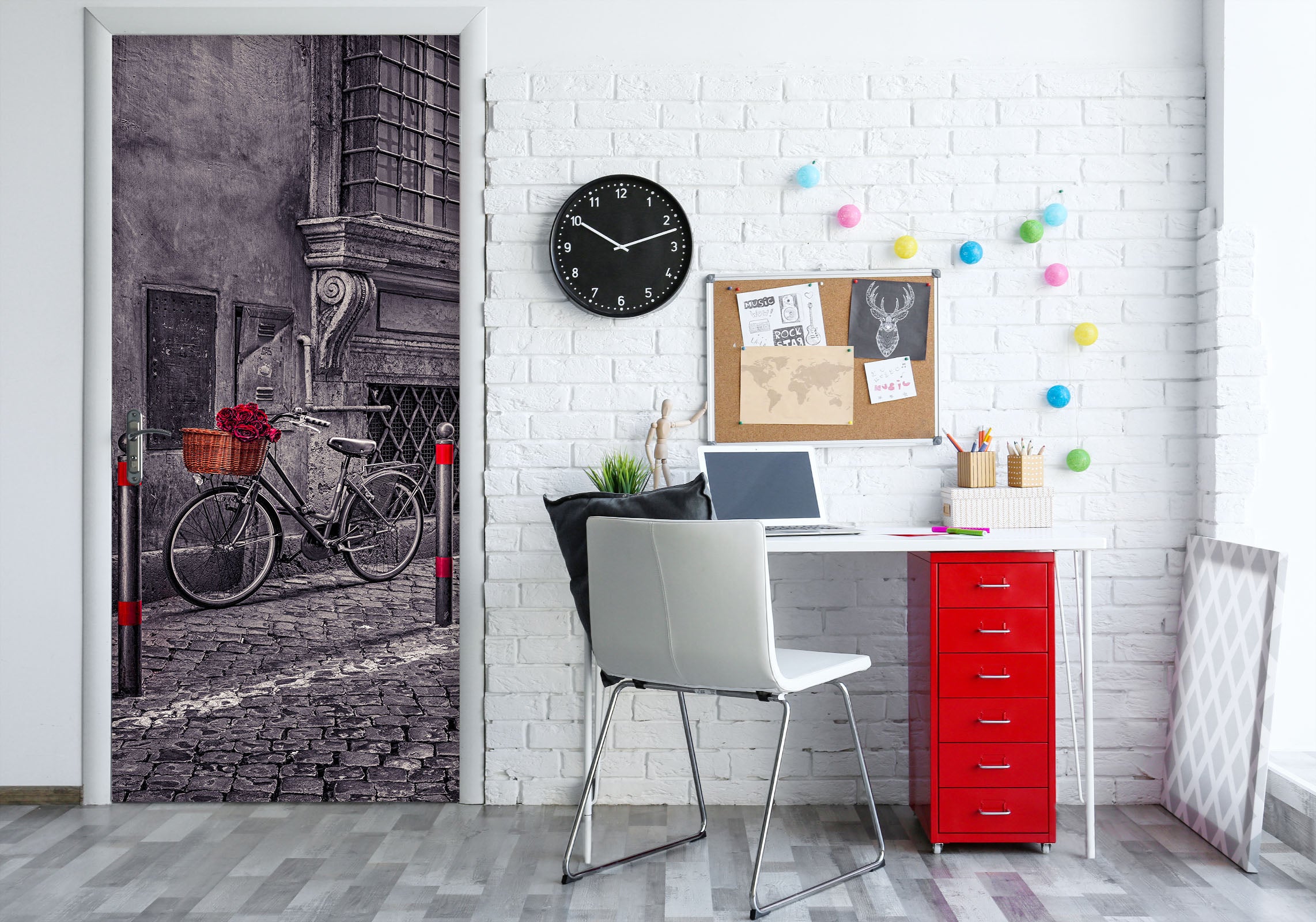 3D Street Bike 10697 Assaf Frank Door Mural