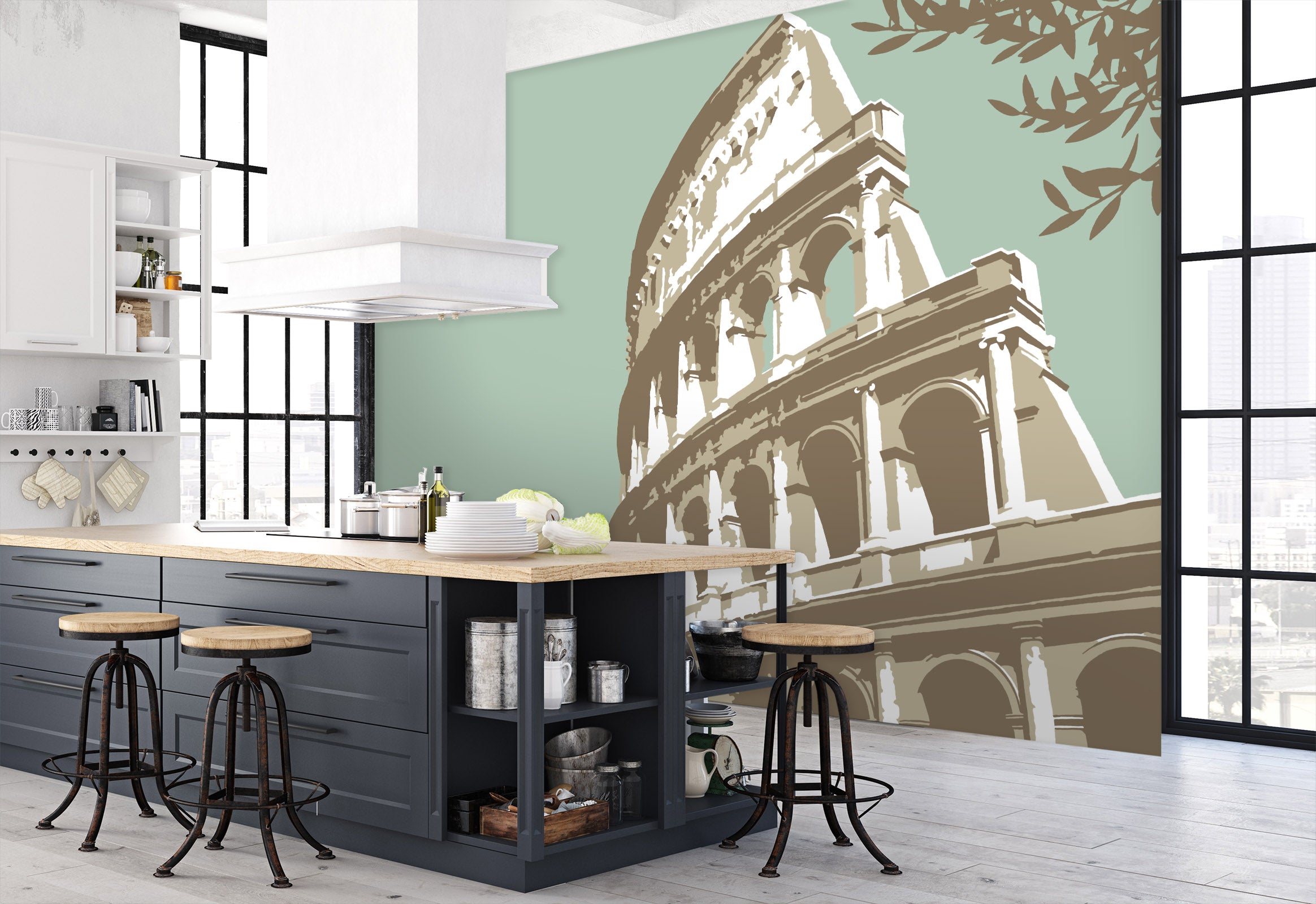 3D Coloseum Rome 1013 Steve Read Wall Mural Wall Murals