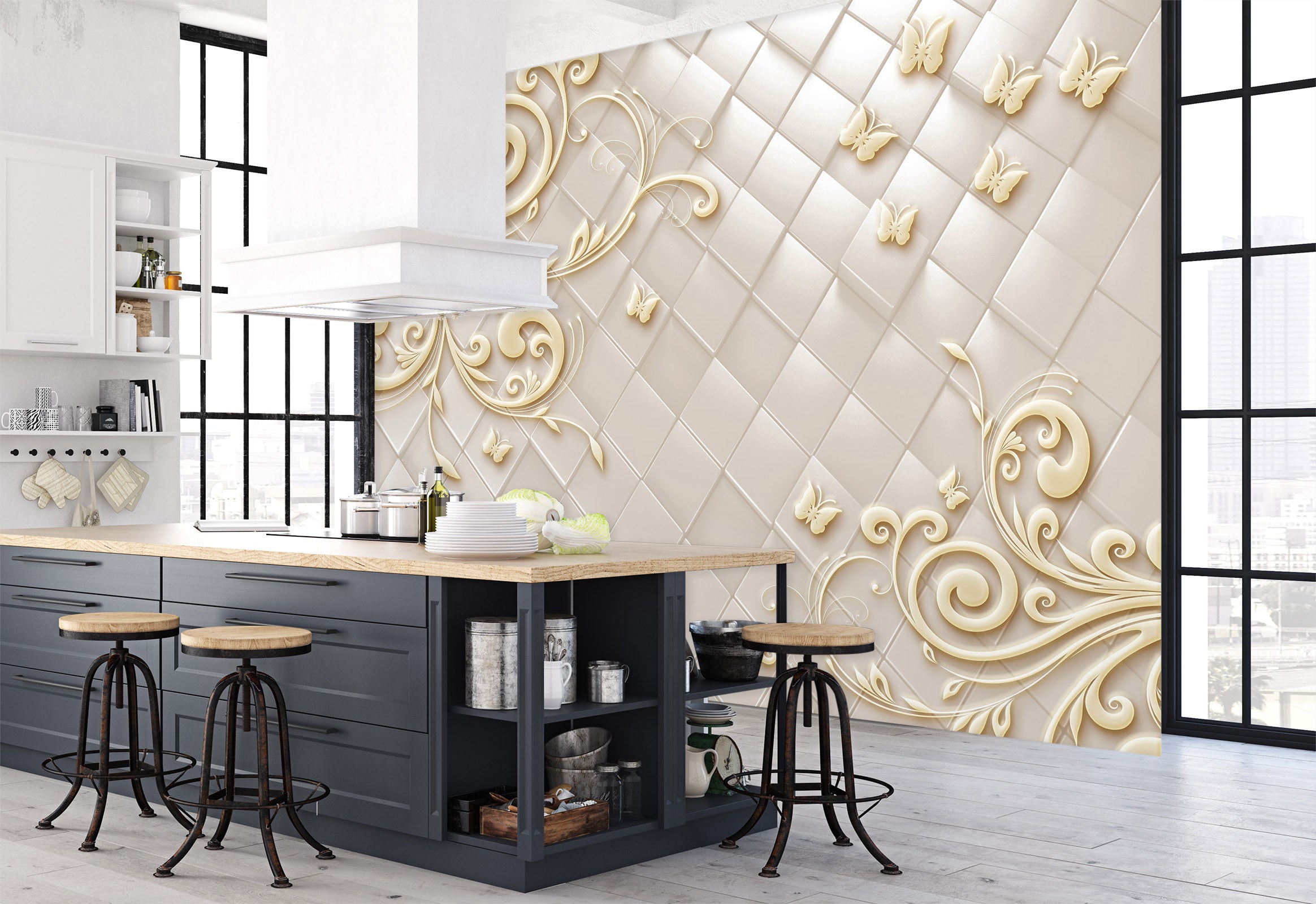 3D Branch Pattern 1516 Wall Murals