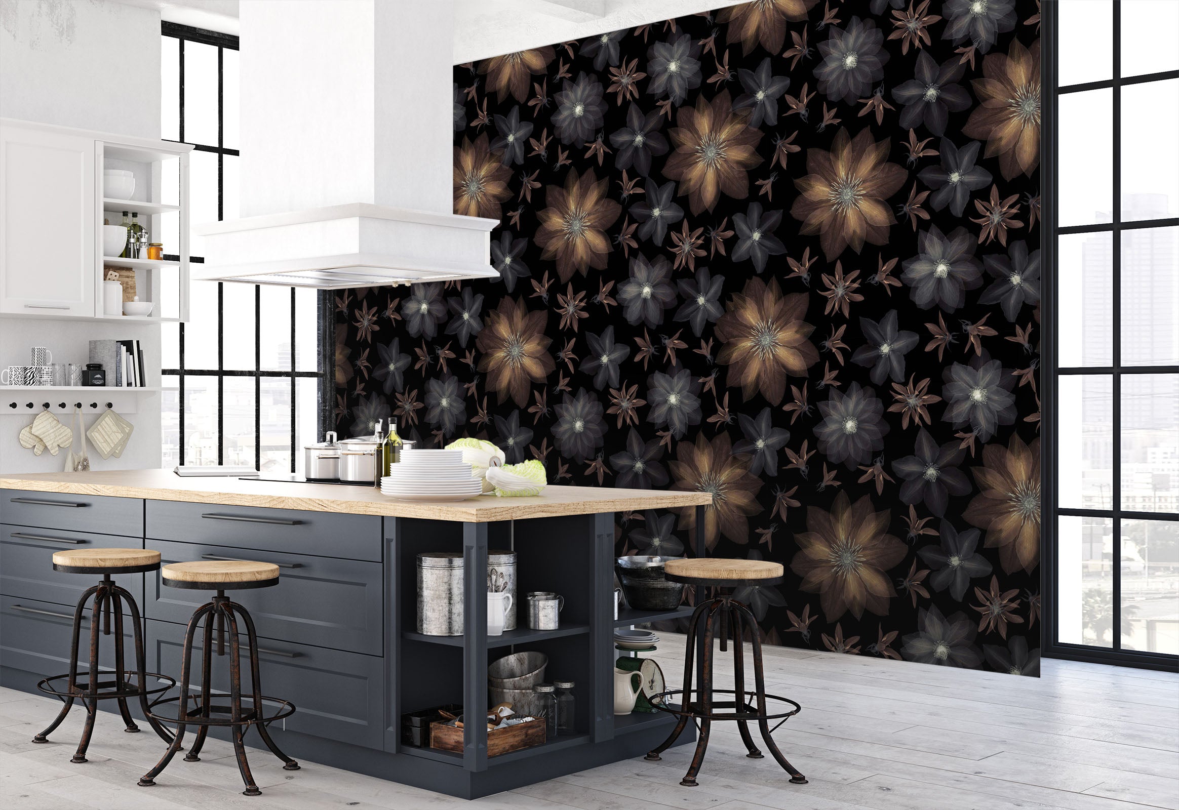 3D Transparent Flower 081 Assaf Frank Wall Mural Wall Murals