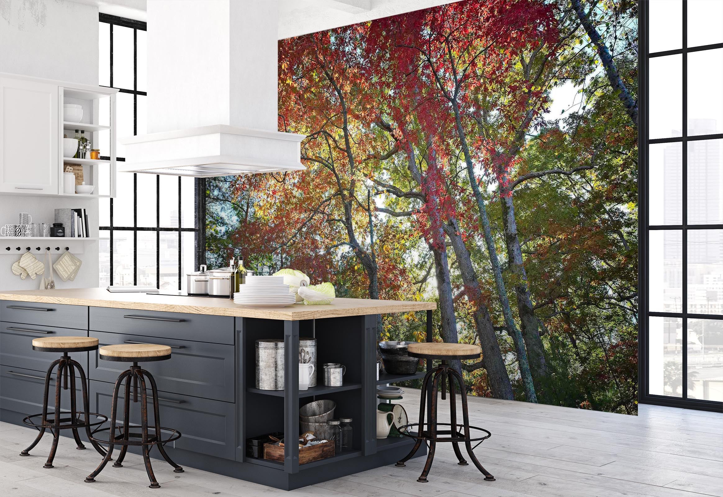 3D Forest Park 120 Kathy Barefield Wall Mural Wall Murals