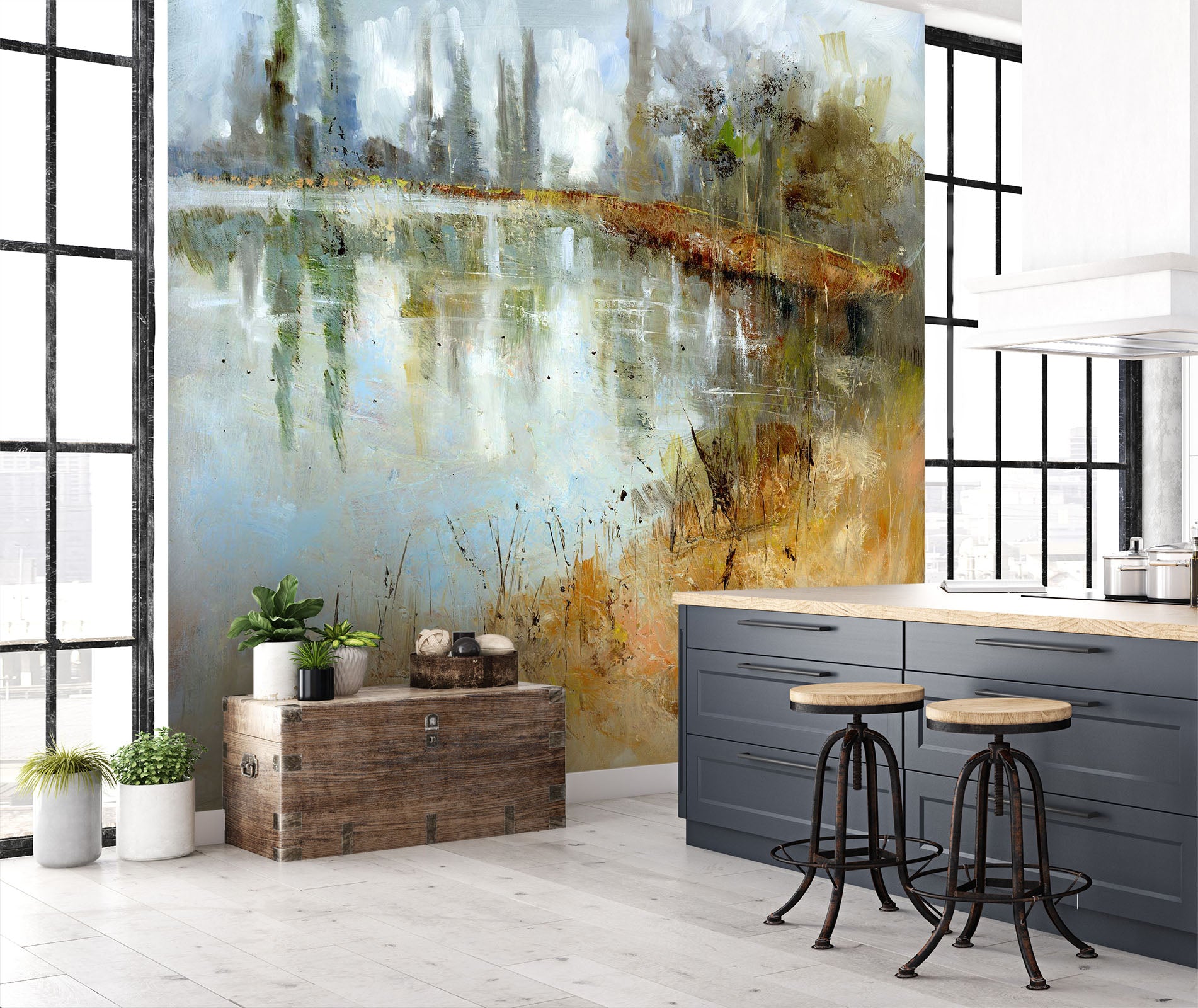 3D Country Road 1412 Anne Farrall Doyle Wall Mural Wall Murals