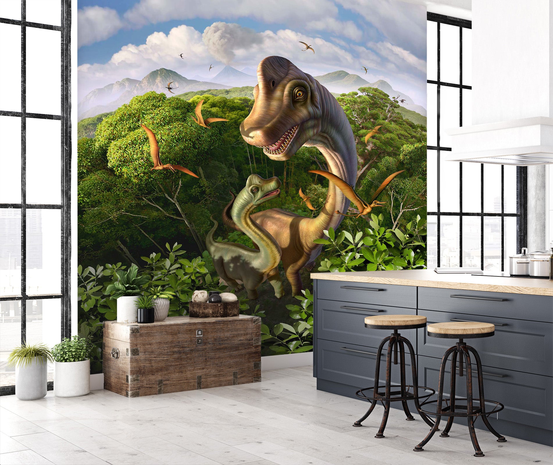 3D Brachiosaurus 1404 Jerry LoFaro Wall Mural Wall Murals