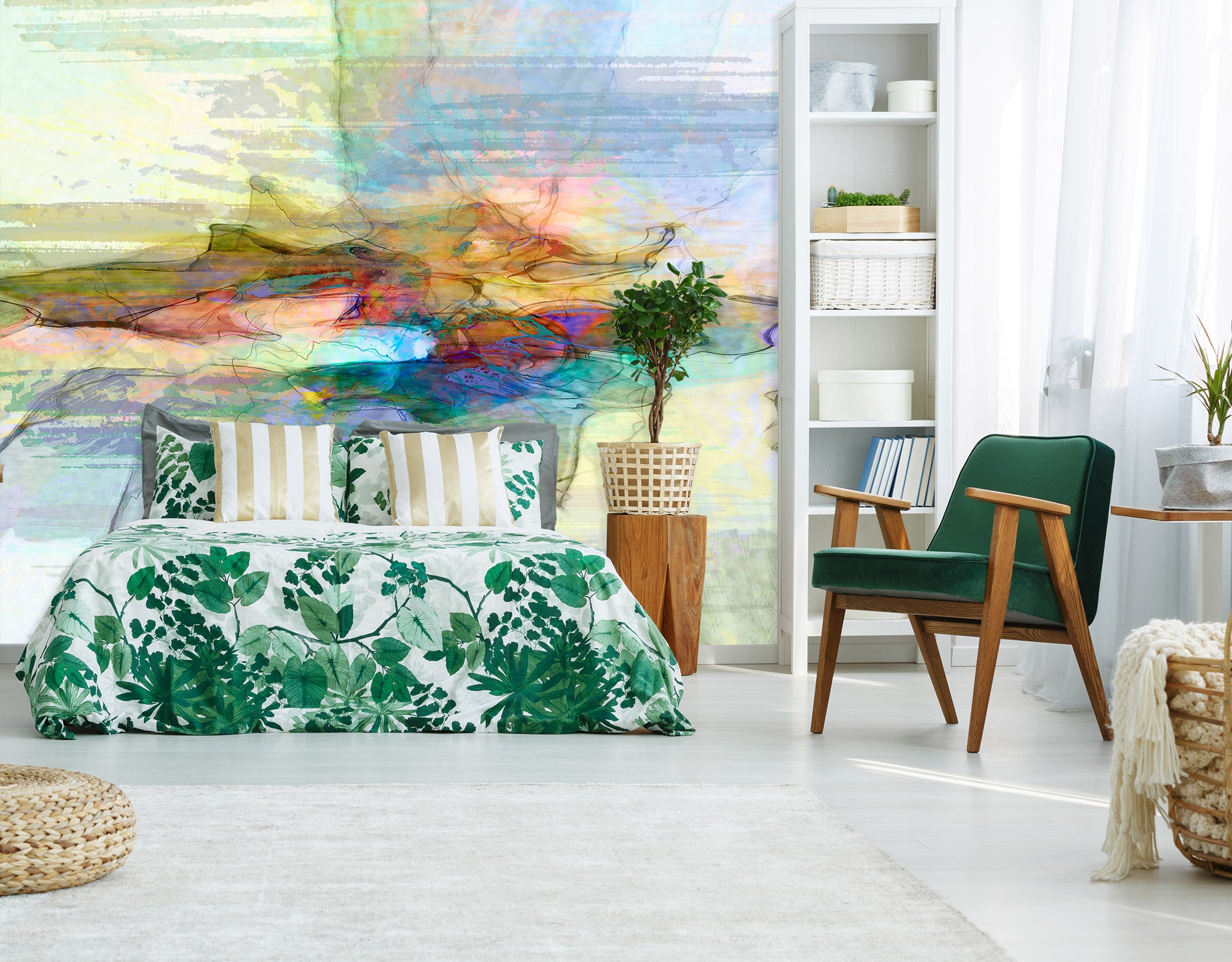 3D Blue Lake 1534 Michael Tienhaara Wall Mural Wall Murals