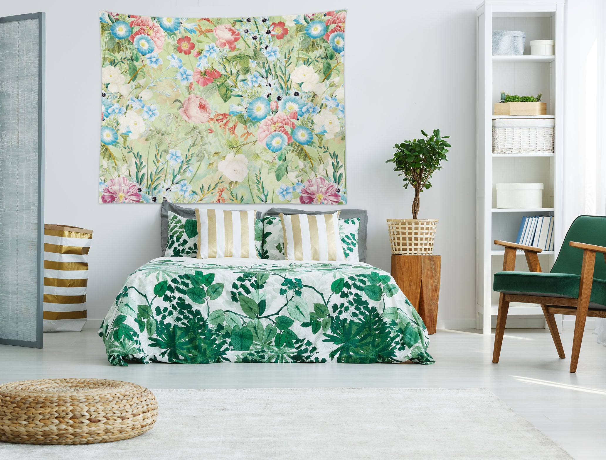 3D Blue Flower 5329 Uta Naumann Tapestry Hanging Cloth Hang