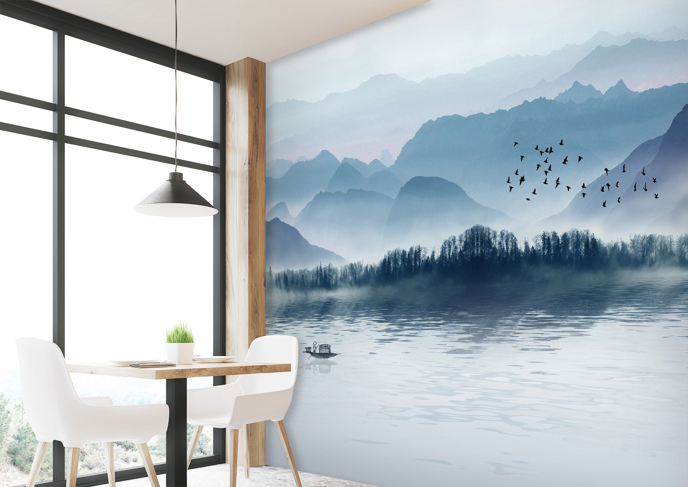 3D Foggy Forest 1406 Wall Murals