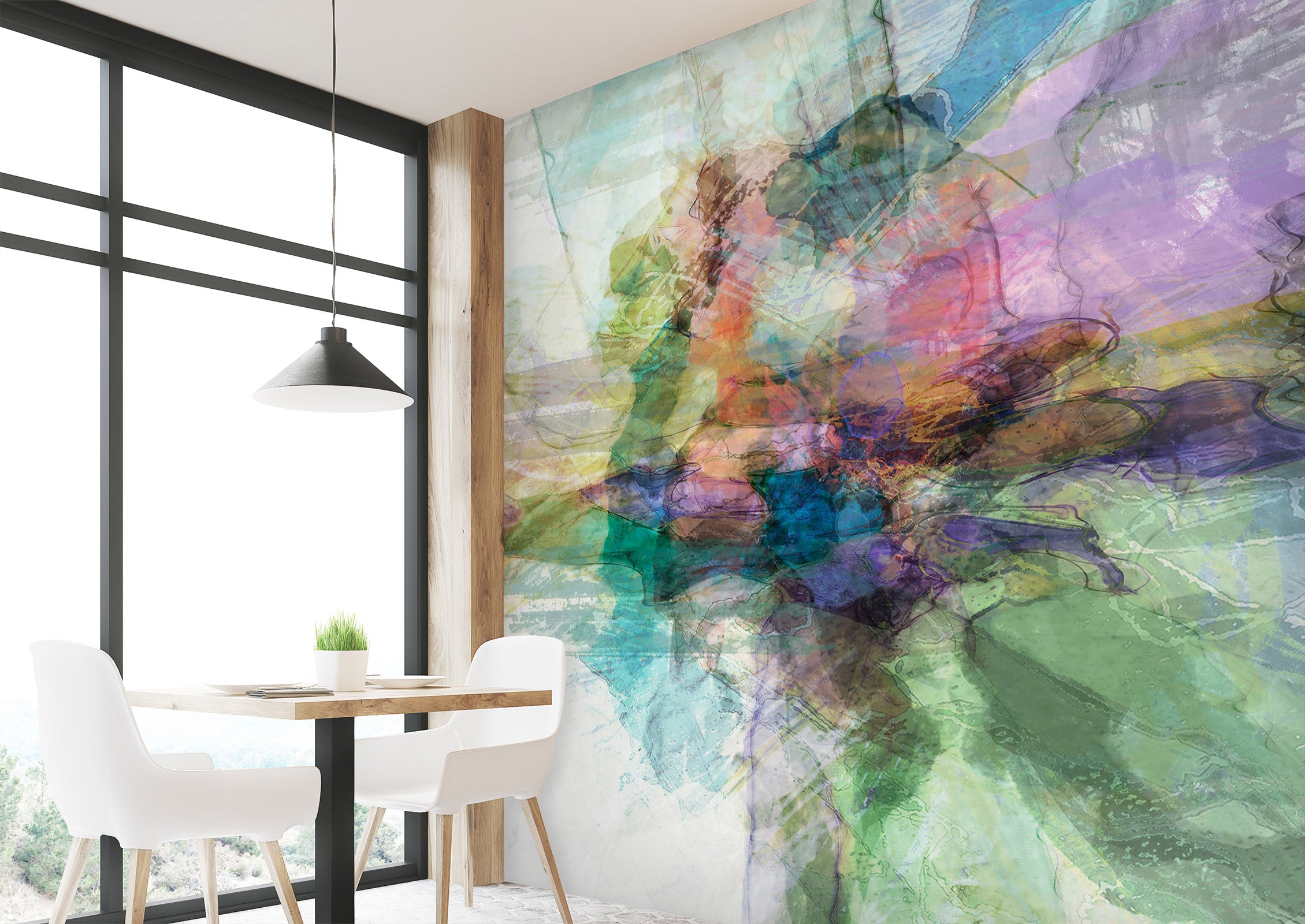 3D Cyan Smoke 1528 Michael Tienhaara Wall Mural Wall Murals