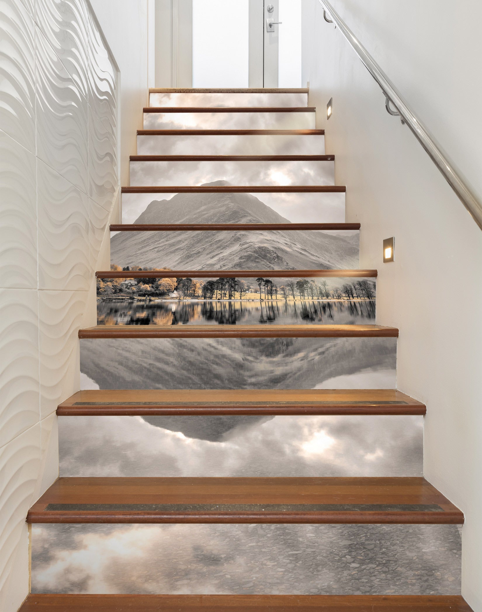 3D Lake Mountains Shadow 99159 Assaf Frank Stair Risers