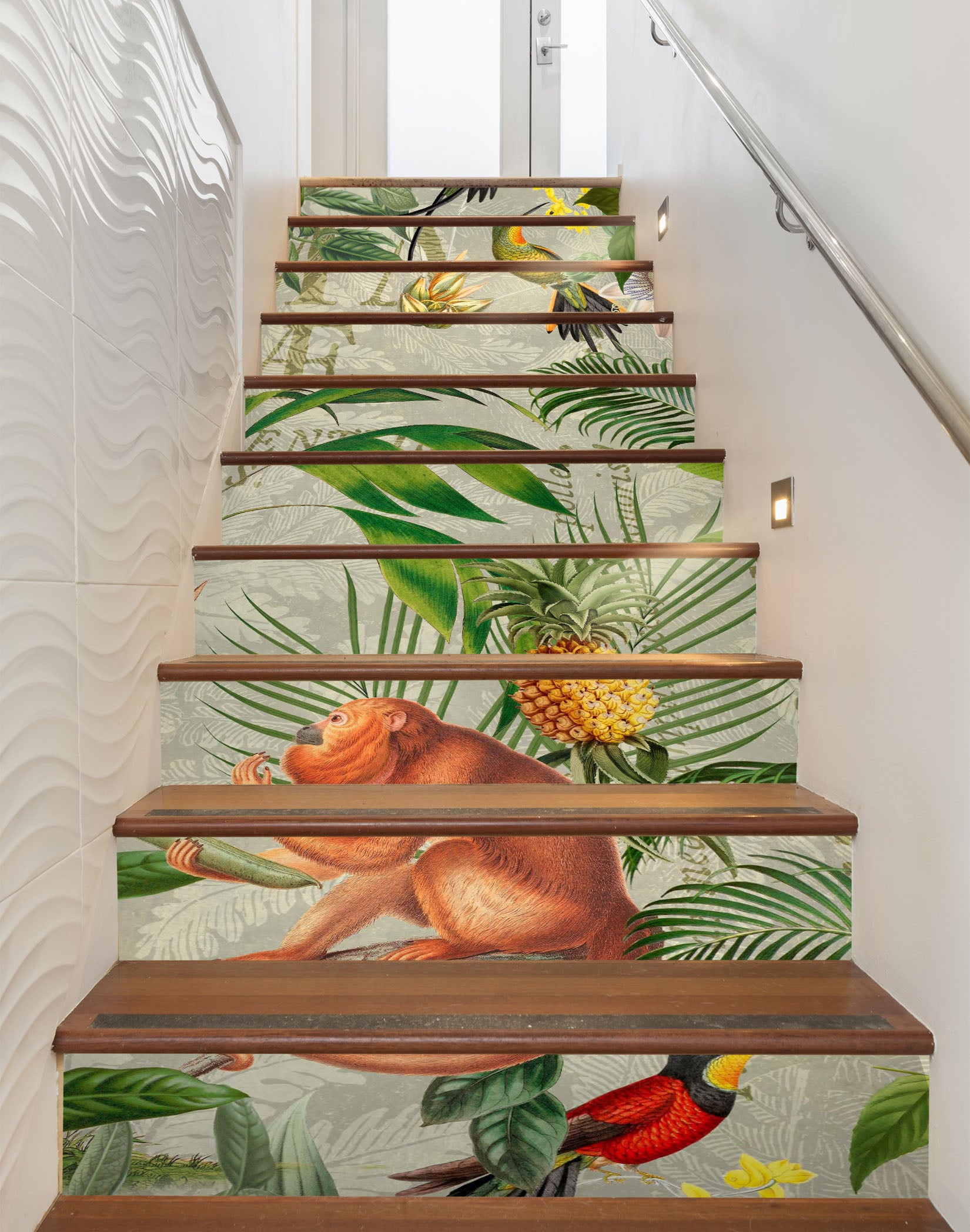 3D Pineapple Monkey 11038 Andrea Haase Stair Risers