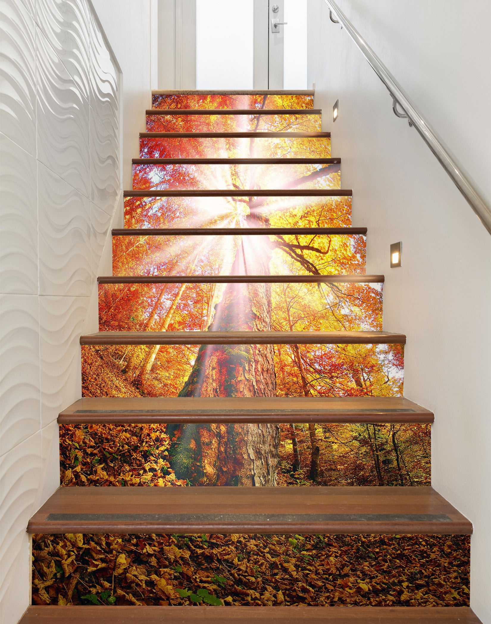 3D Daylight And Autumn Forest 318 Stair Risers