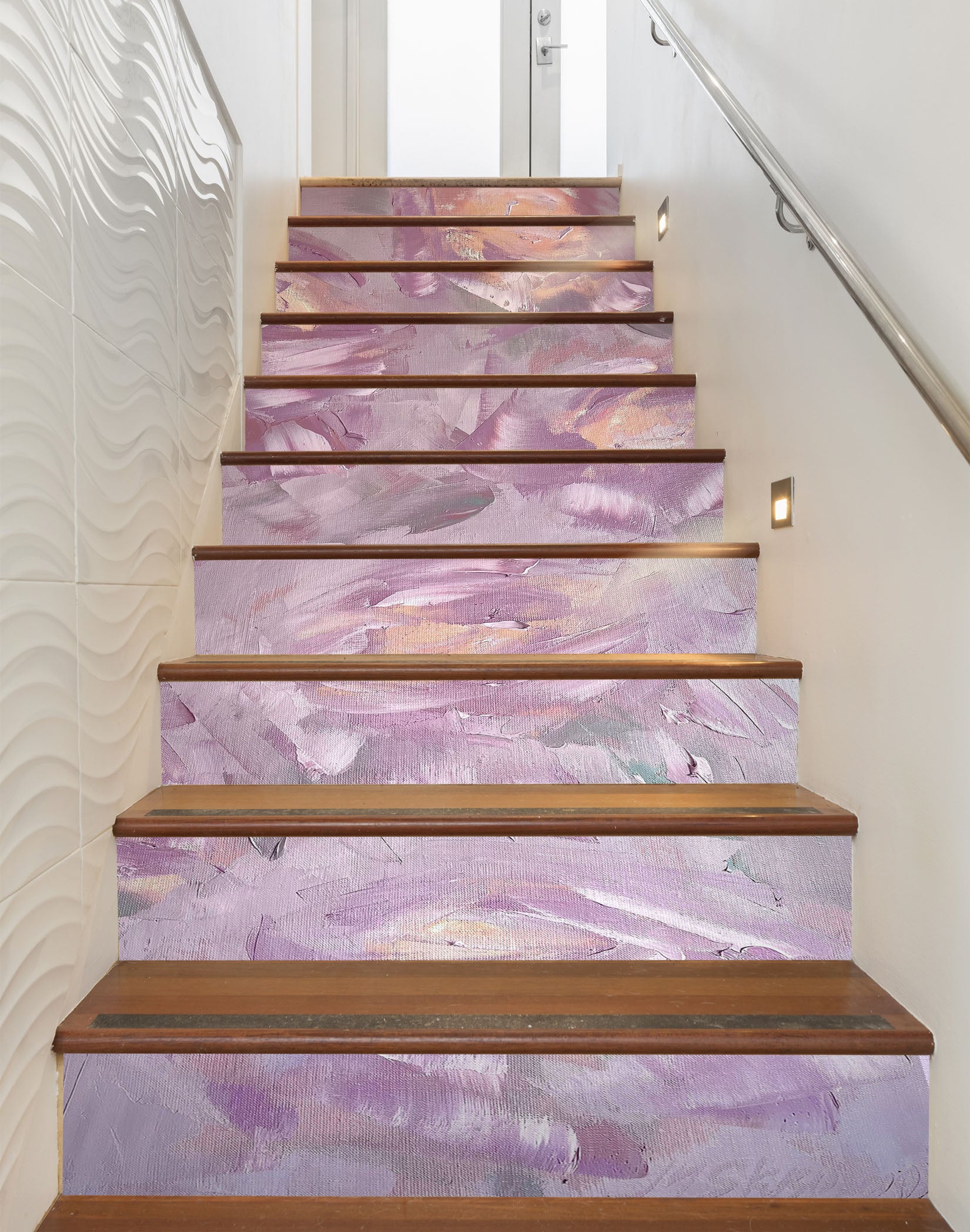 3D Purple Flowers 3938 Skromova Marina Stair Risers
