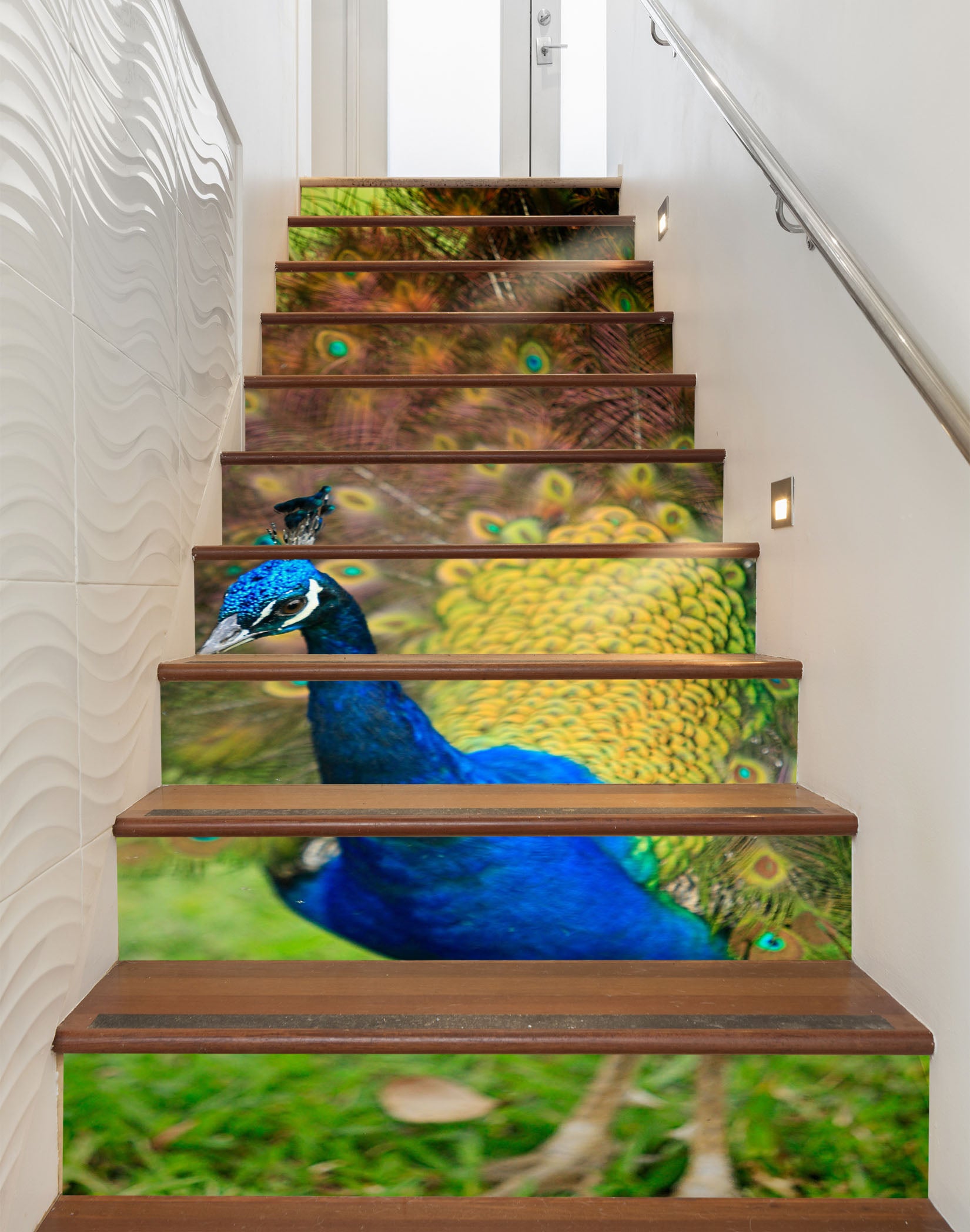 3D Peacock 94107 Kathy Barefield Stair Risers