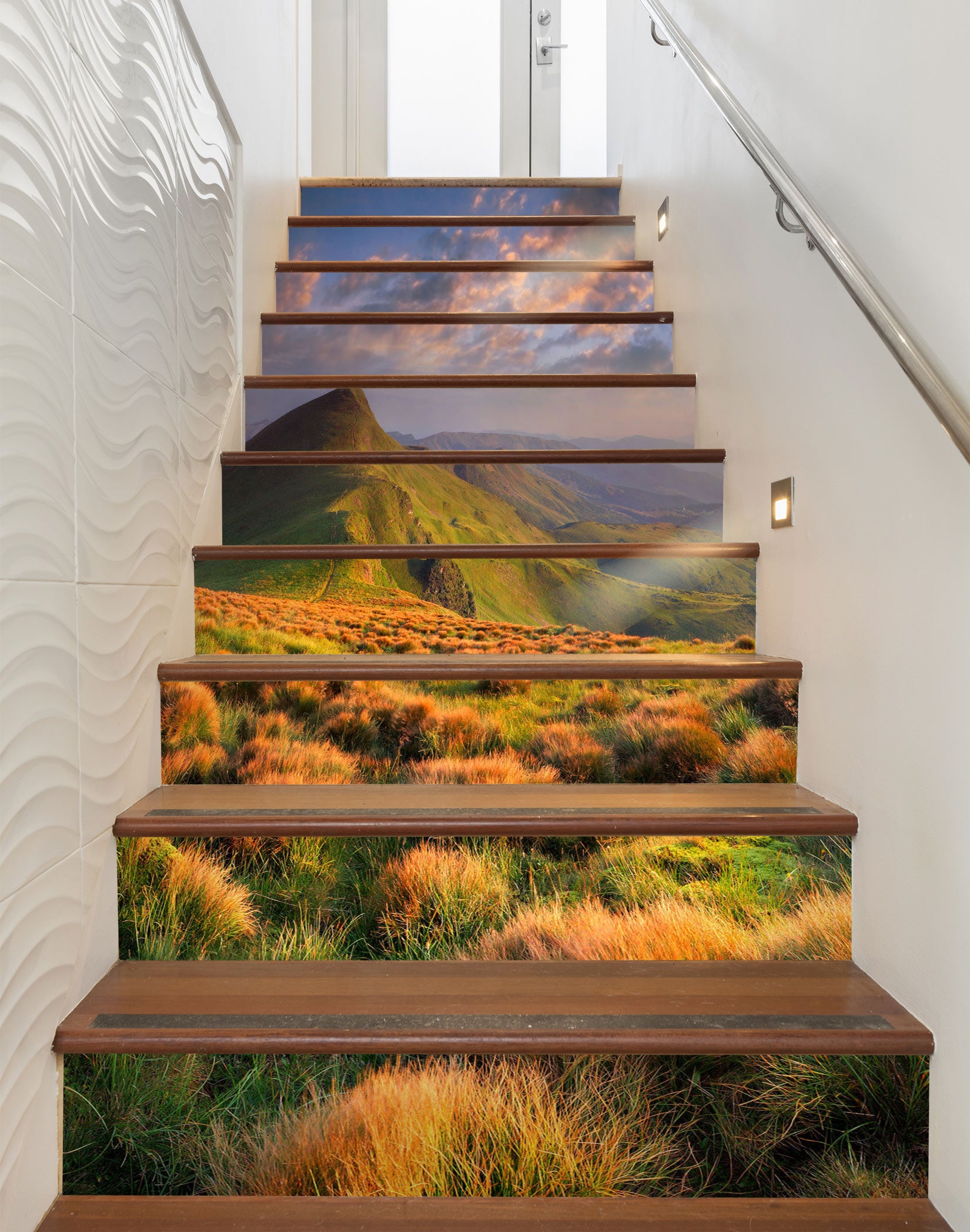 3D Mountains With Full Autumn 402 Stair Risers