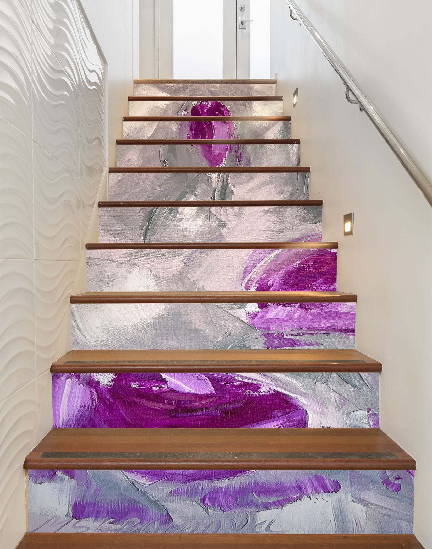 3D Purple Tulip 3944 Skromova Marina Stair Risers