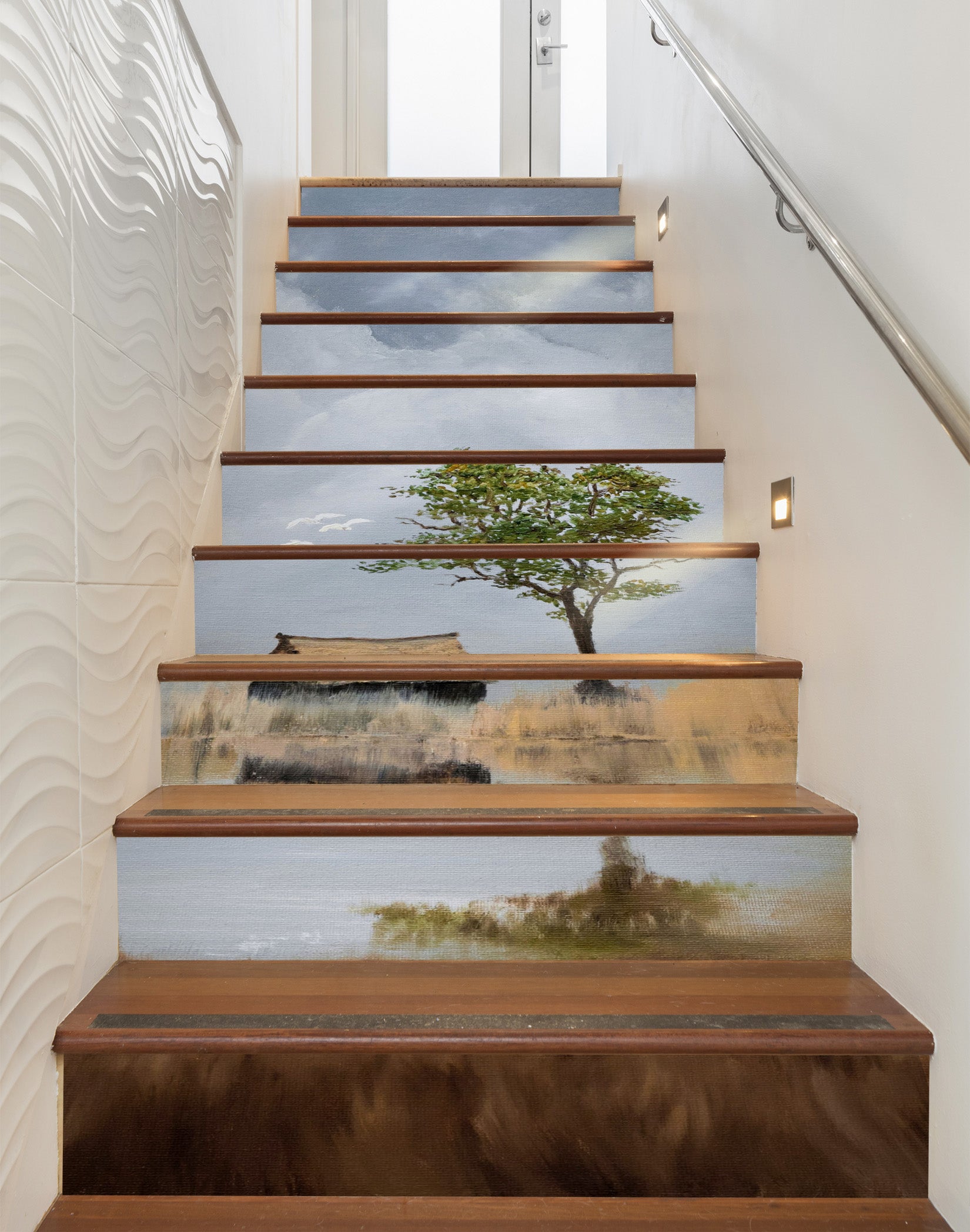 3D Tree Grass House 9478 Marina Zotova Stair Risers