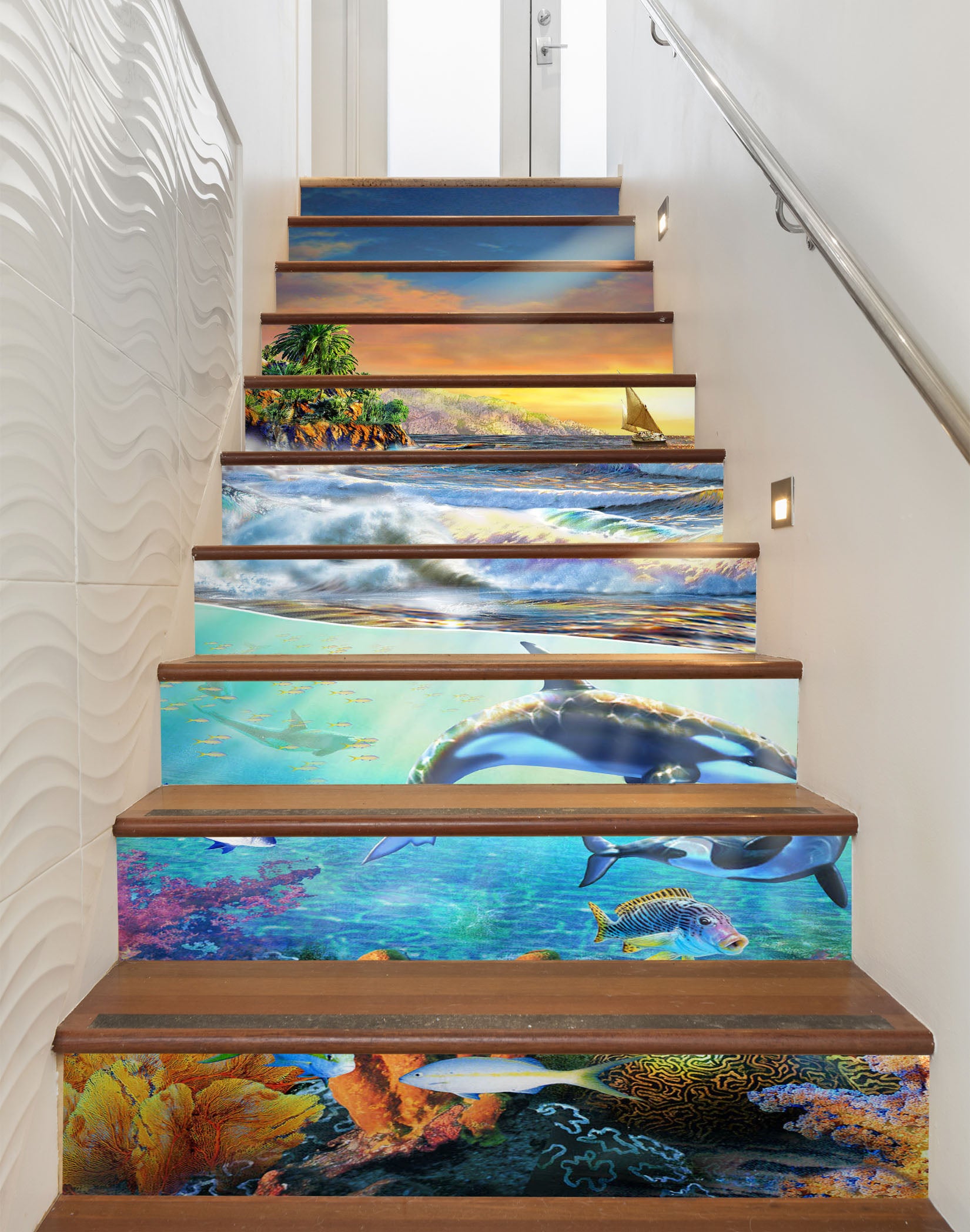 3D Underwater Whale 96168 Adrian Chesterman Stair Risers