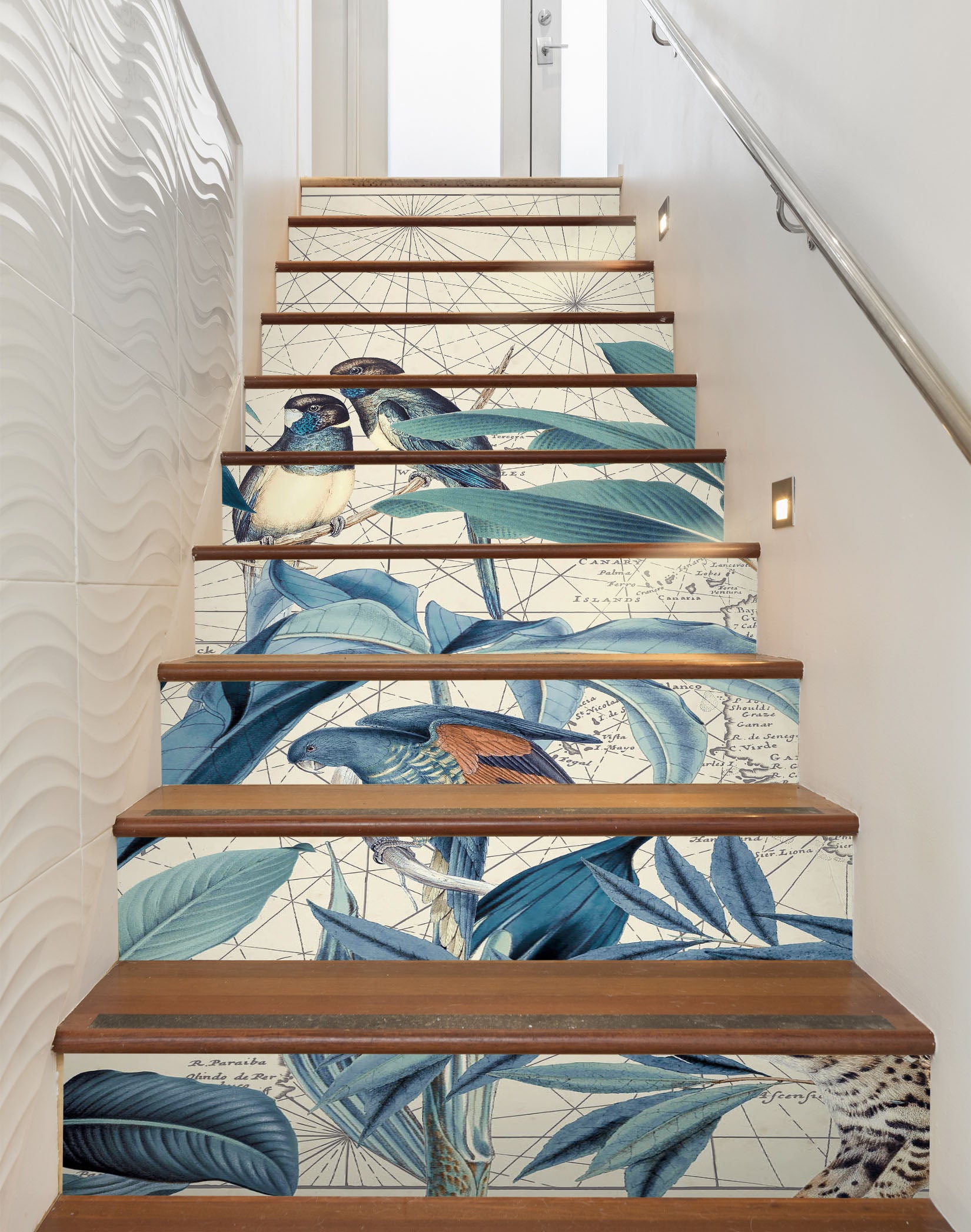 3D Bird Leaves 11057 Andrea Haase Stair Risers