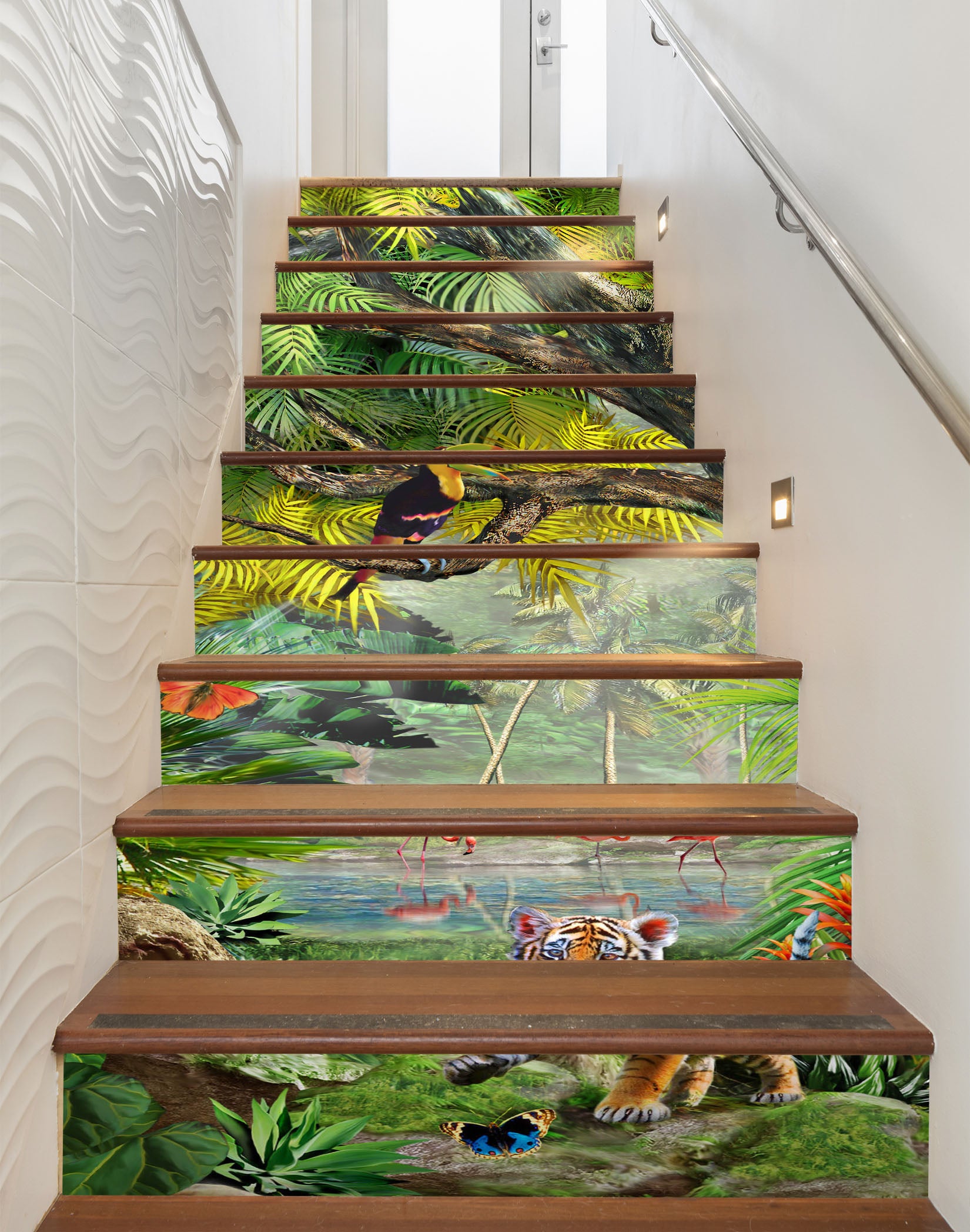 3D Jungle Animals 96197 Adrian Chesterman Stair Risers