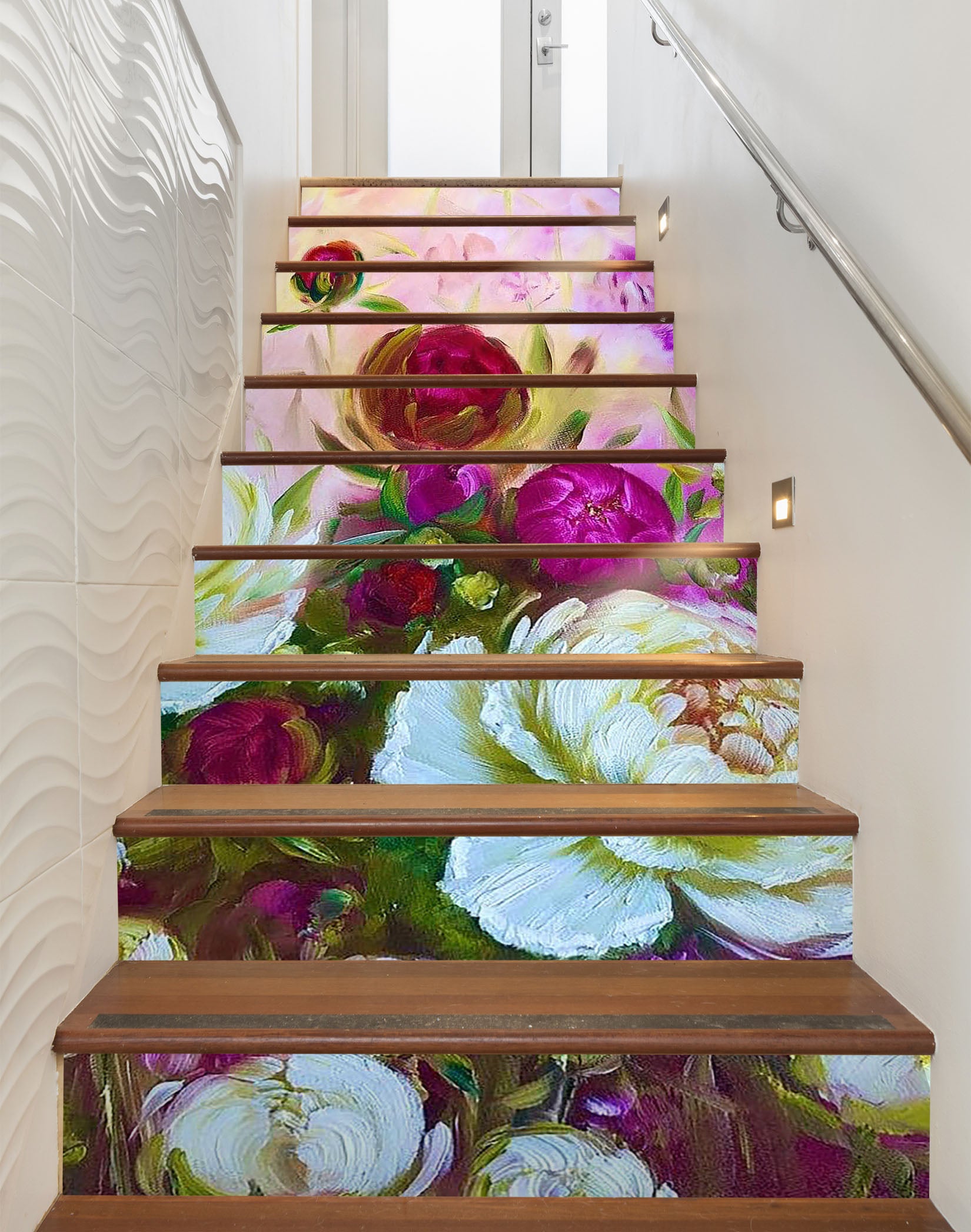 3D Painted Flowers 2226 Skromova Marina Stair Risers