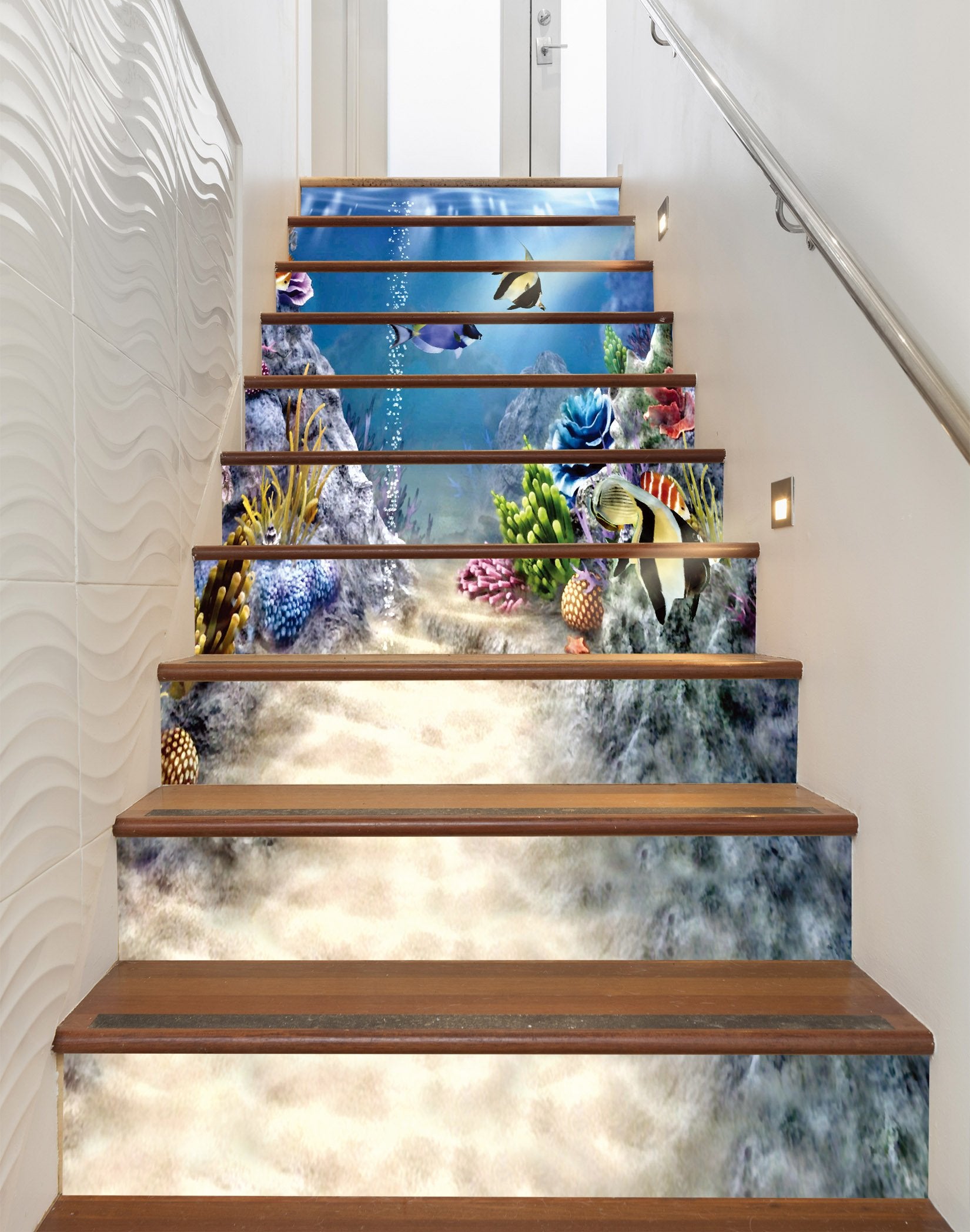 3D Seabed Road Scenery 375 Stair Risers Wallpaper AJ Wallpaper 