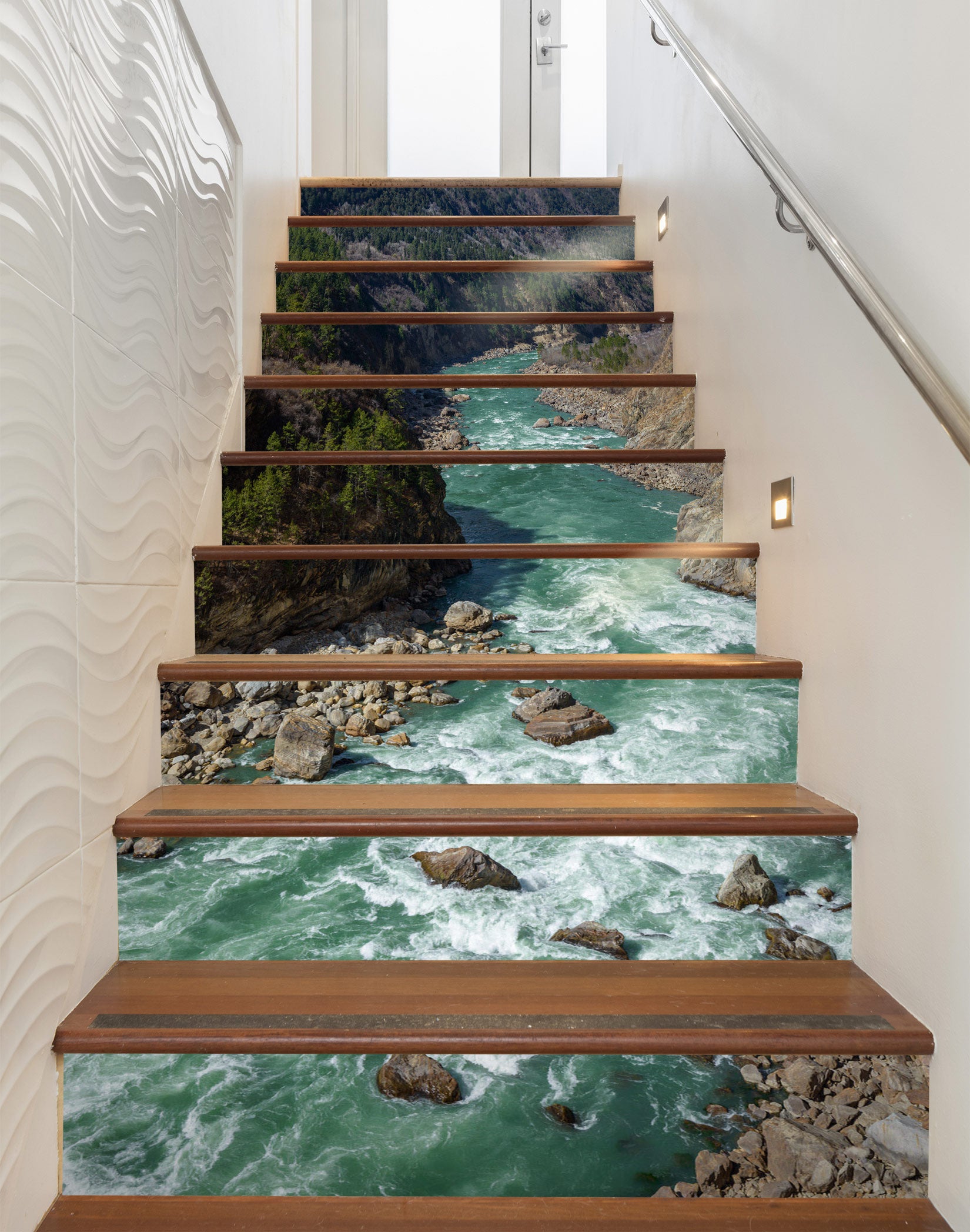 3D Meandering River In The Valley 261 Stair Risers